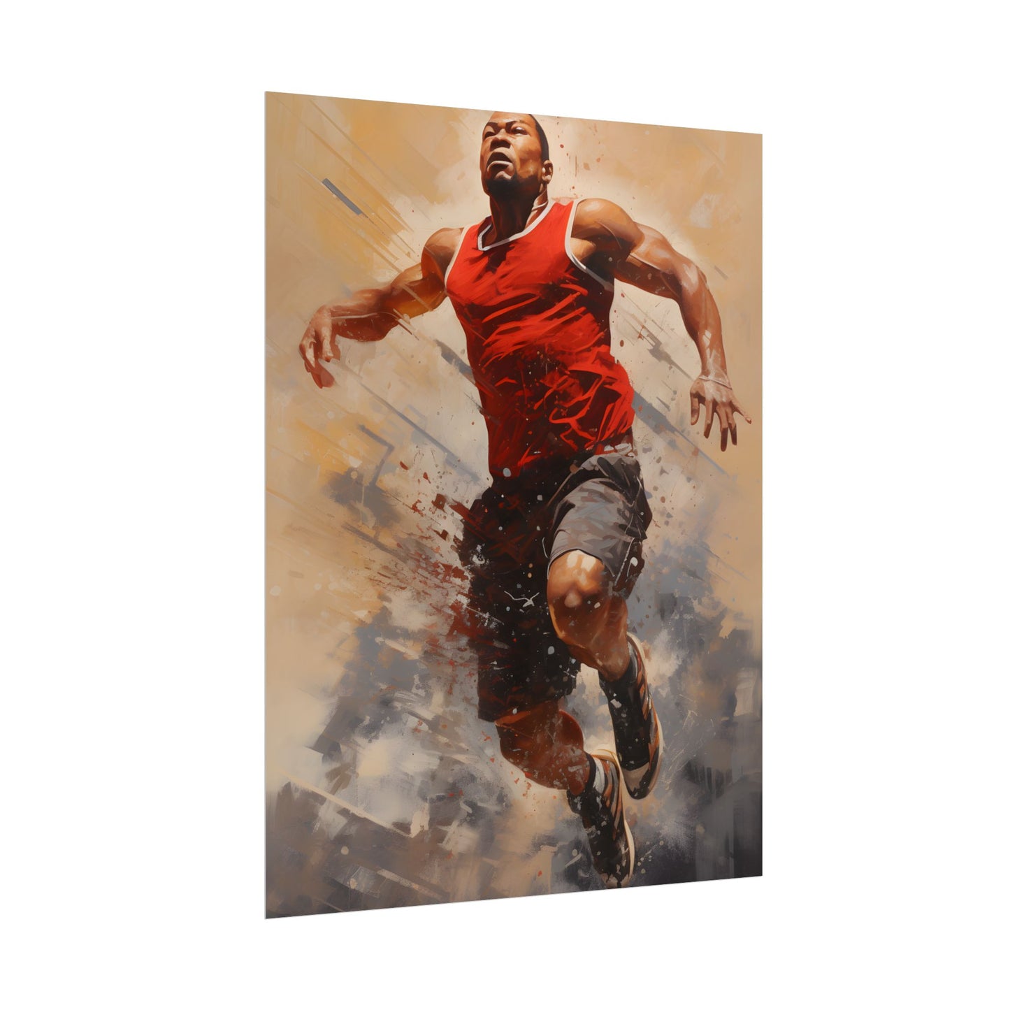 Passionate Athlete: Dedicated Sports Portrait - Poster