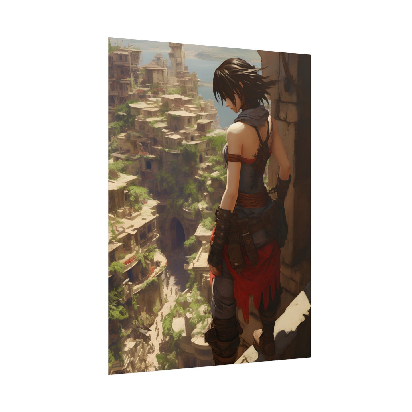 Vibrant Cityscape from Above: Dynamic Bird's Eye View - Poster