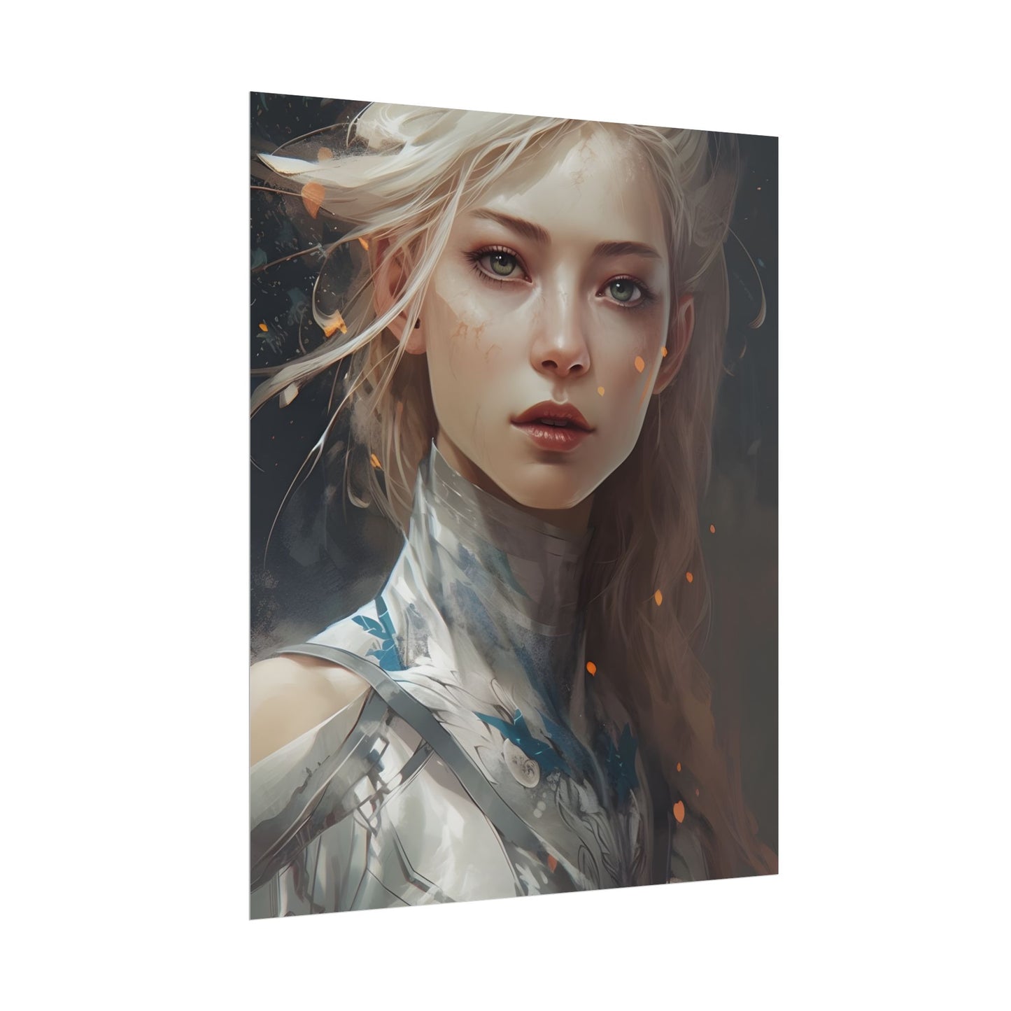 Astonishing Blonde Portrait: Capturing Intensity in Art - Poster