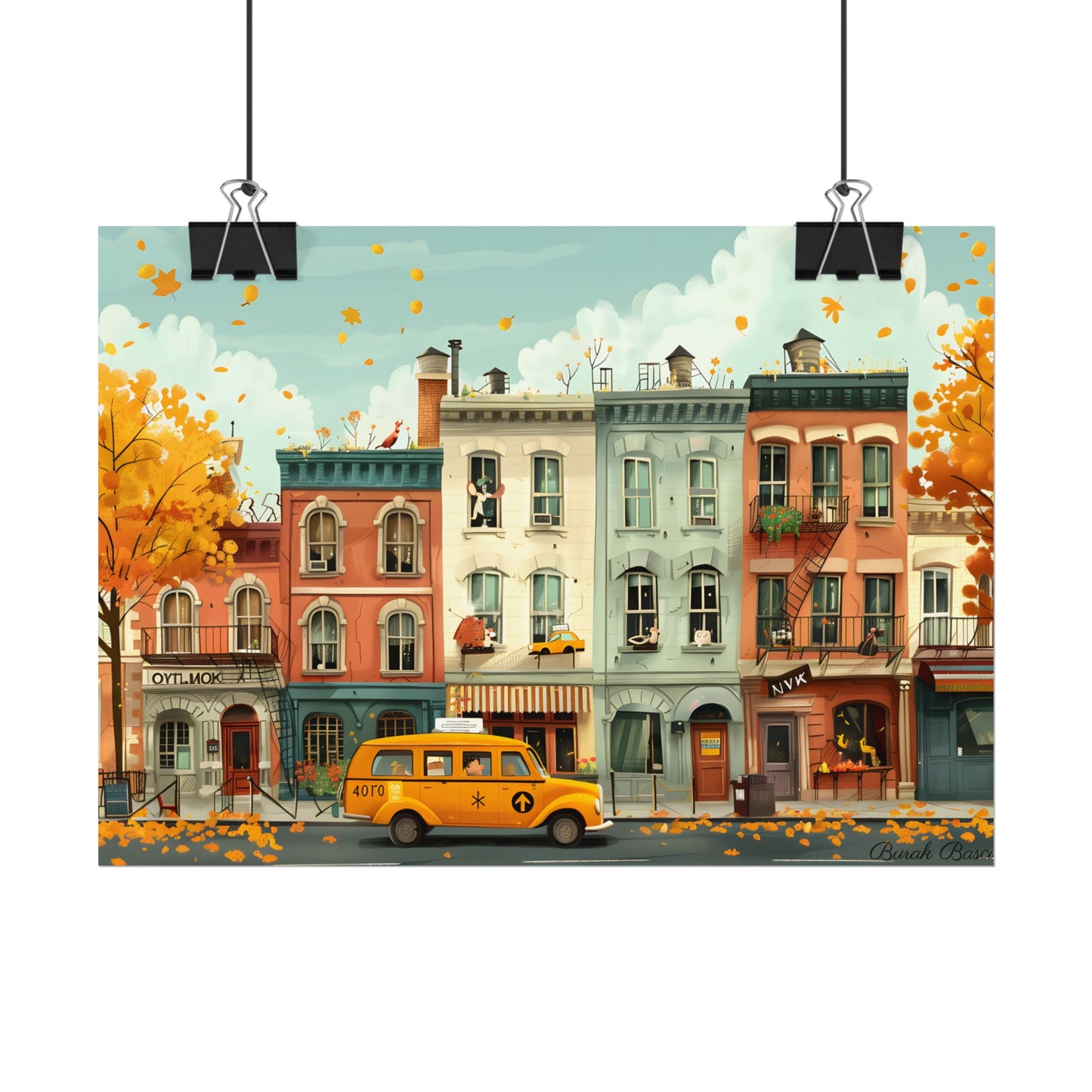 Whimsical Yellow Dream: A Captivating Illustration - Poster