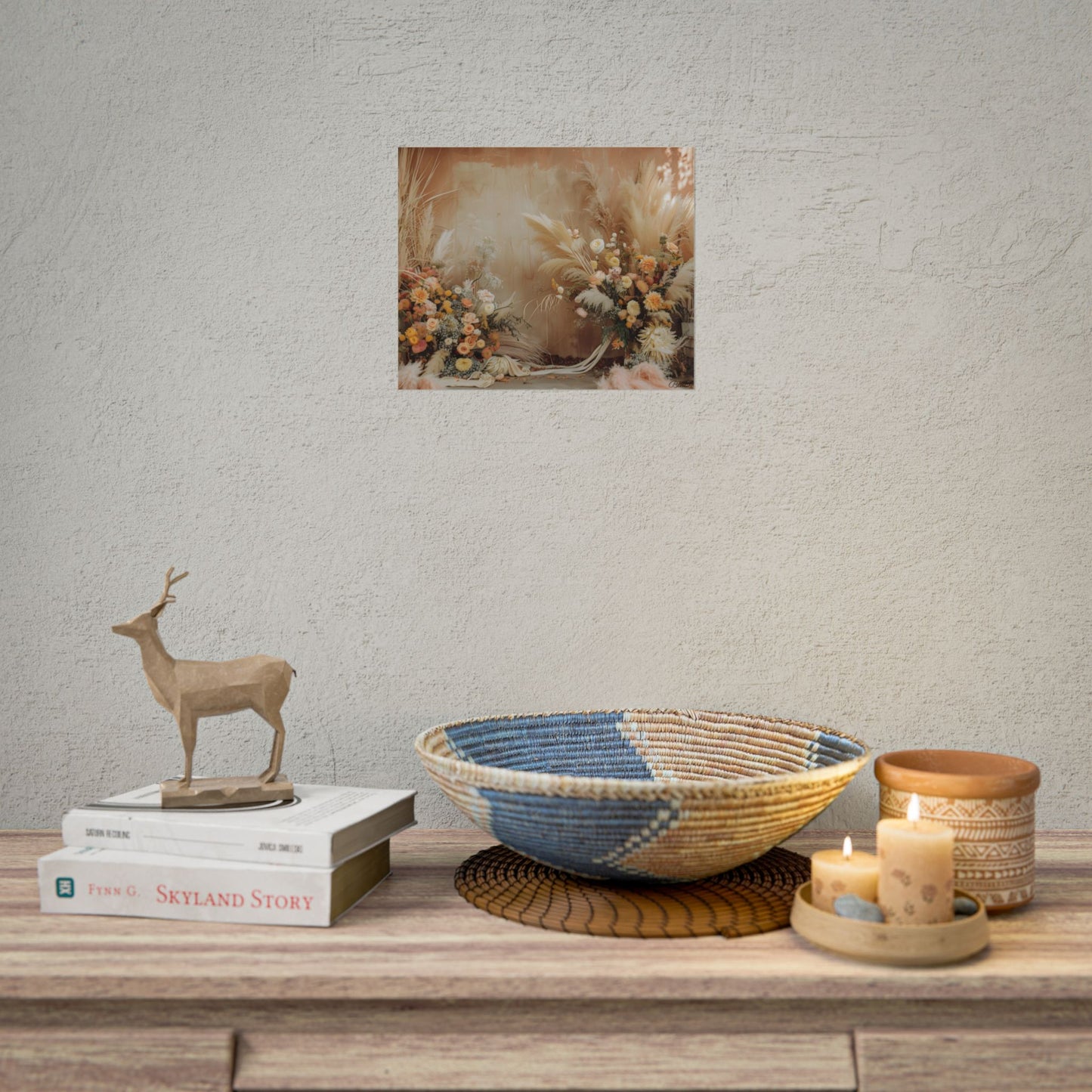 Whimsical Floral Pampas Find: Explore Calming Artwork - Poster