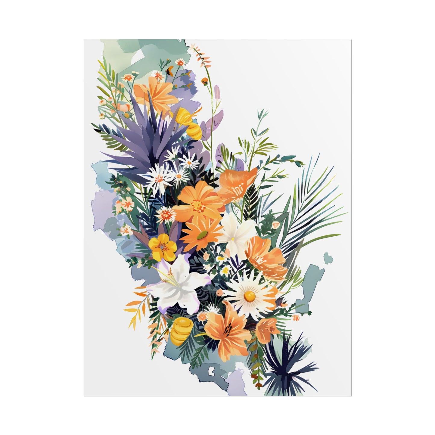 Whimsical Florida Map: Playful Art Illustration - Poster