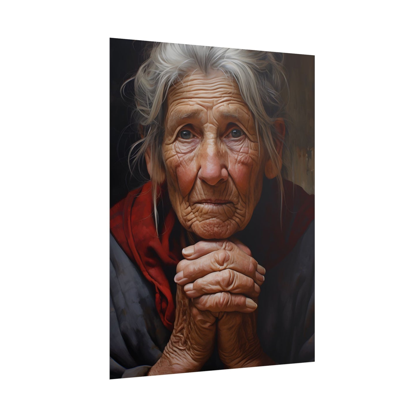 Wisdom in Age: Elderly Portrait Art - Poster