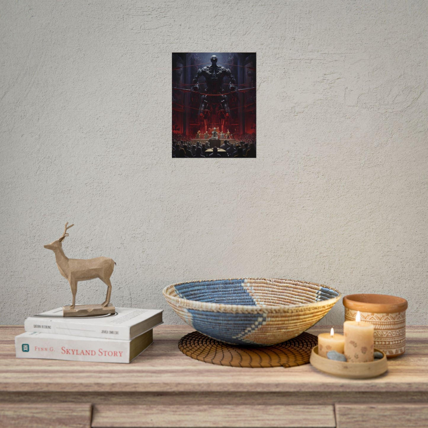 Robot Orchestra: Modern Concert Hall Scene Art - Poster