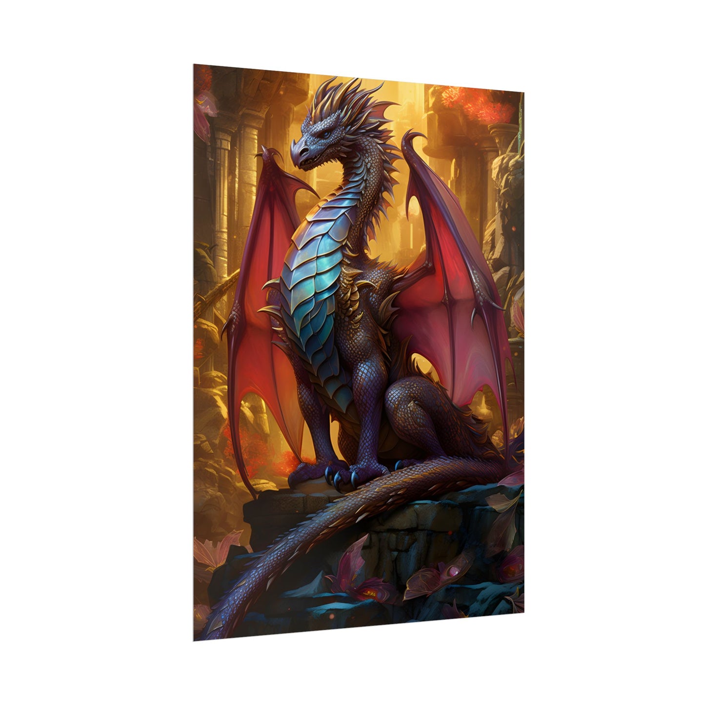 Ancient Dragon Guardian: Fantasy Artwork - Dragon Art - Poster