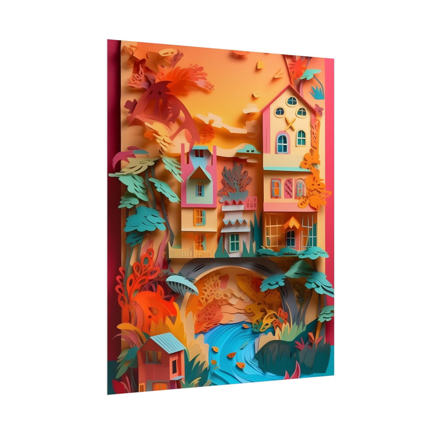 Whimsical Paper Quilling Illusion: Realistic Photograph - Poster