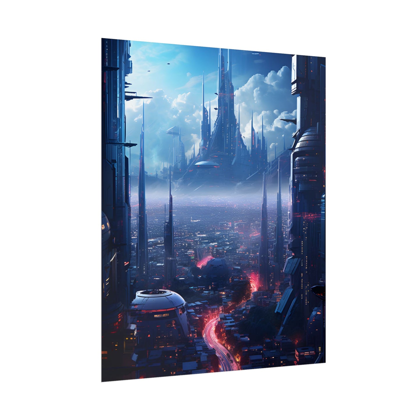 Cyberpunk Dystopia: Neon Cityscape Digital Artwork - Poster