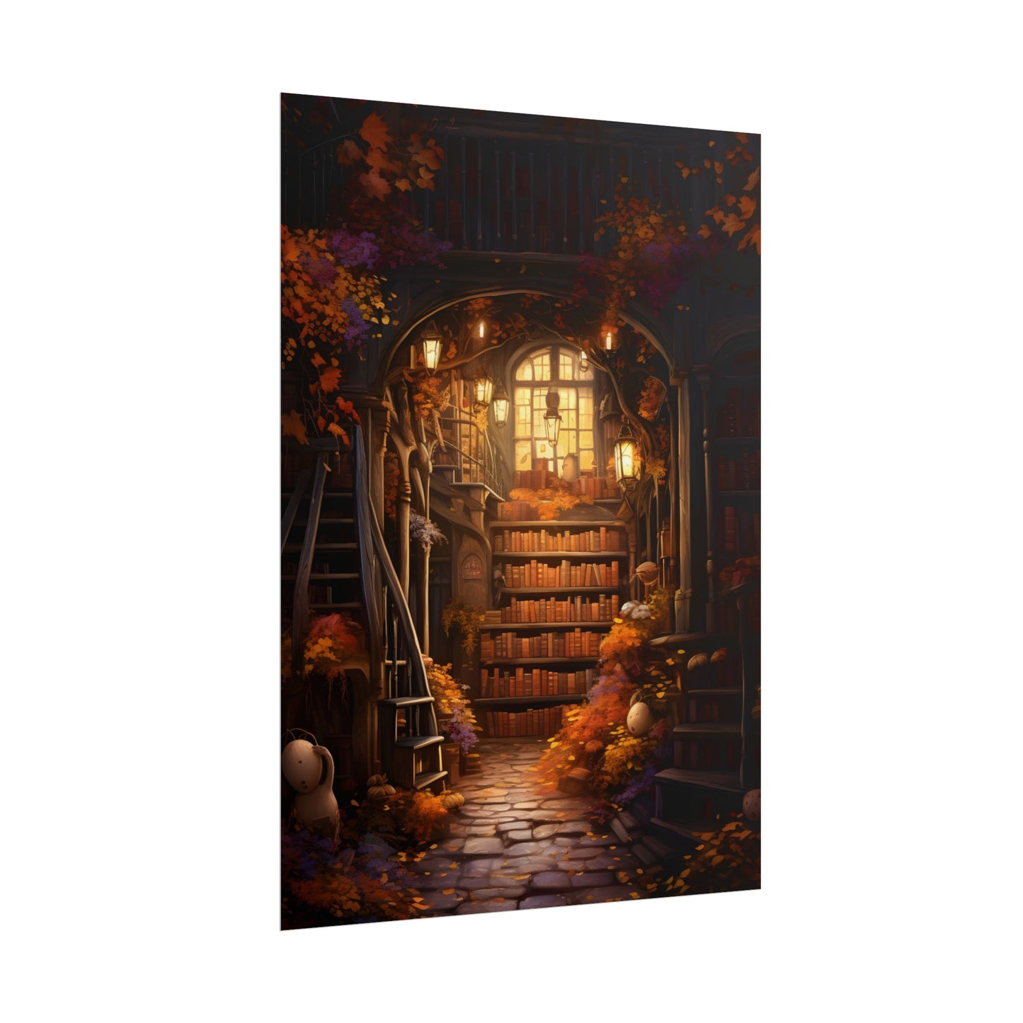 Whimsical Magical Bookshop: Enchanting Artwork in a Hidden Corner - Poster