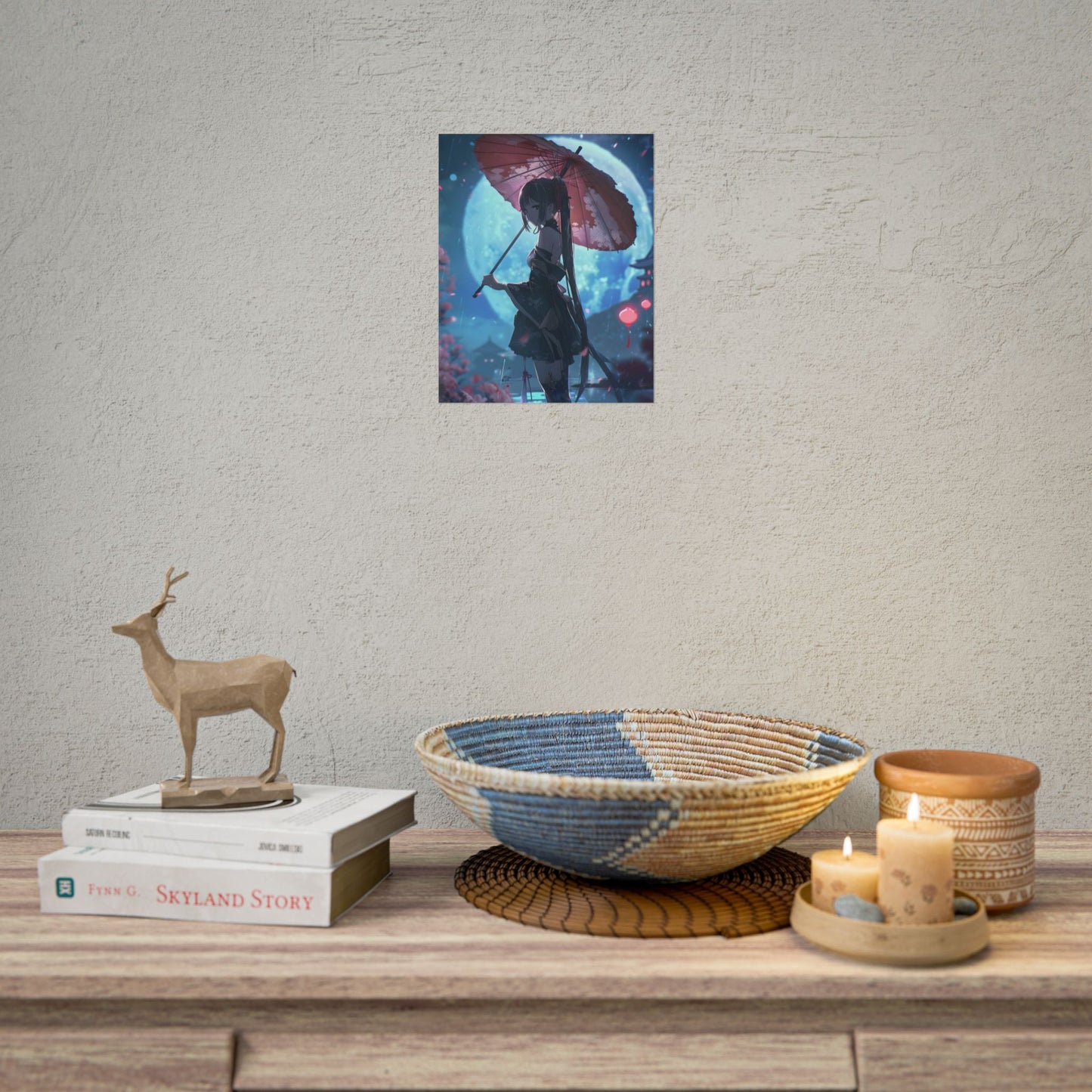Anime Winter Girl: Gentle Snow Scene Art - Poster