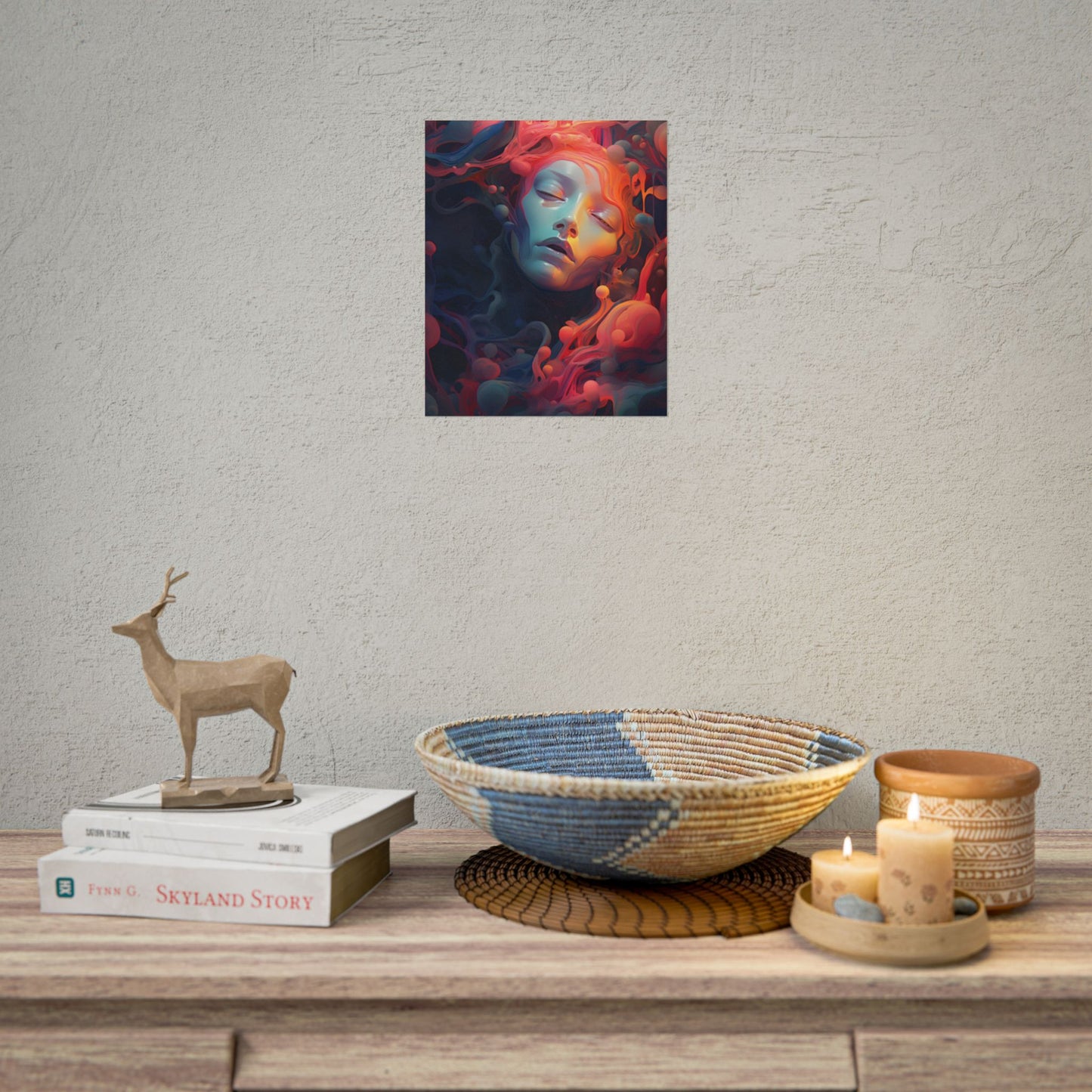 Abstract Cyber Dreamscape: Digital Artwork - Poster