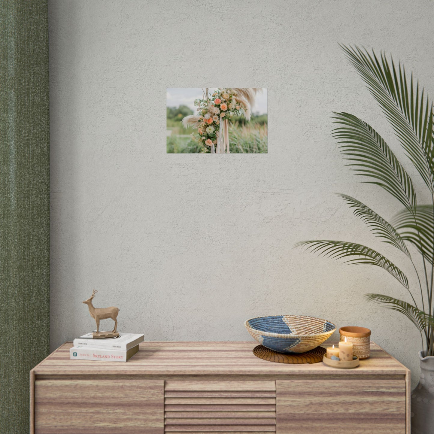 Whimsical Floral Wonders: Vibrant Pampas Garden Art - Poster