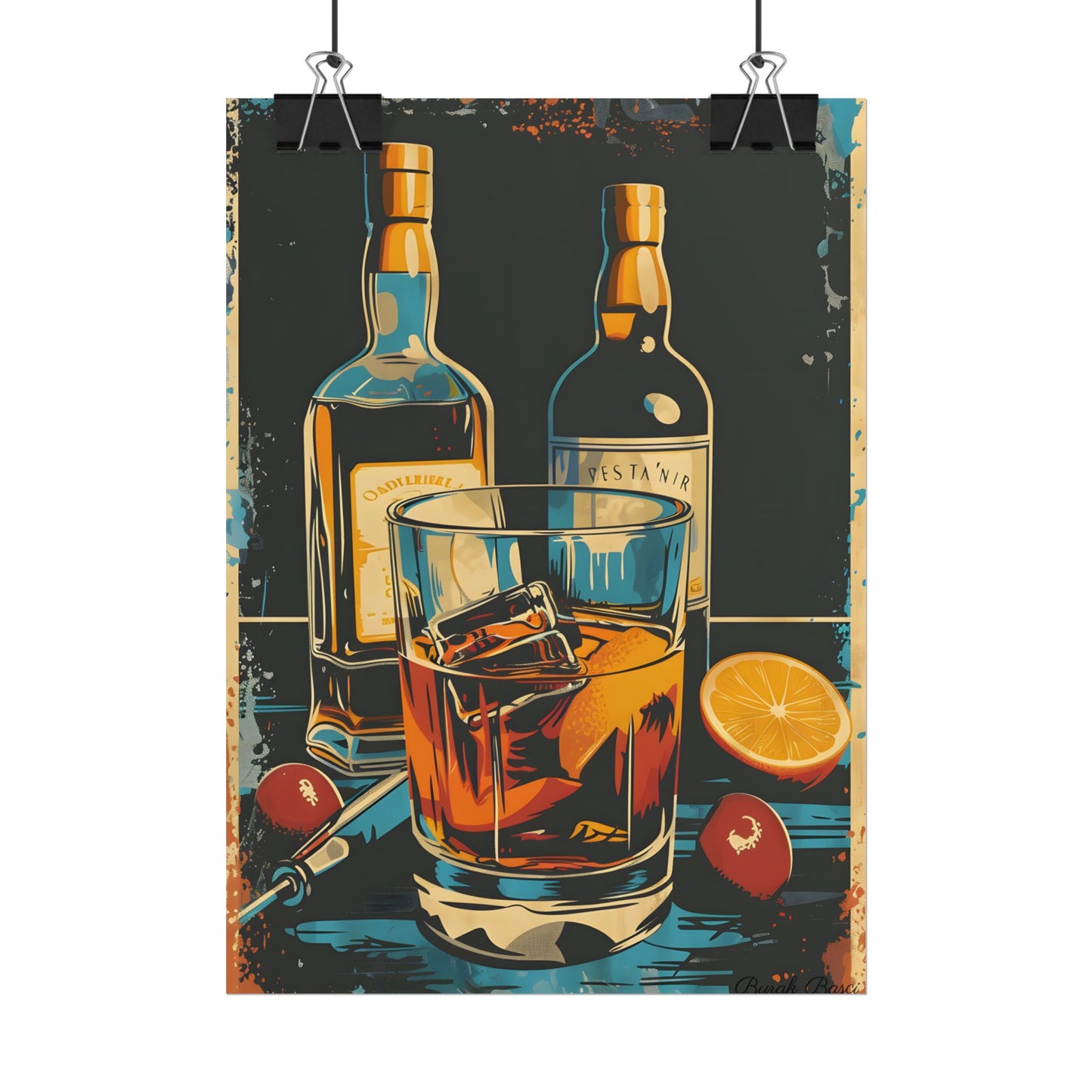 Vintage Cocktail Hour: Old-Fashioned Glass Artwork - Poster