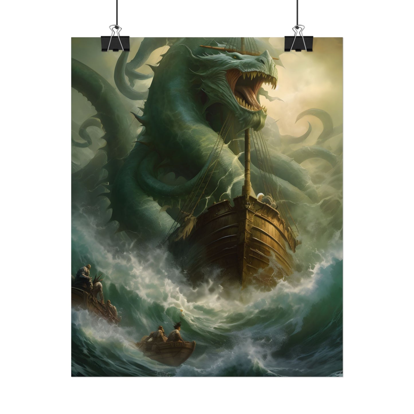 Ancient Mythical Sea Monsters: Prehistoric Marine Creature Art - Poster