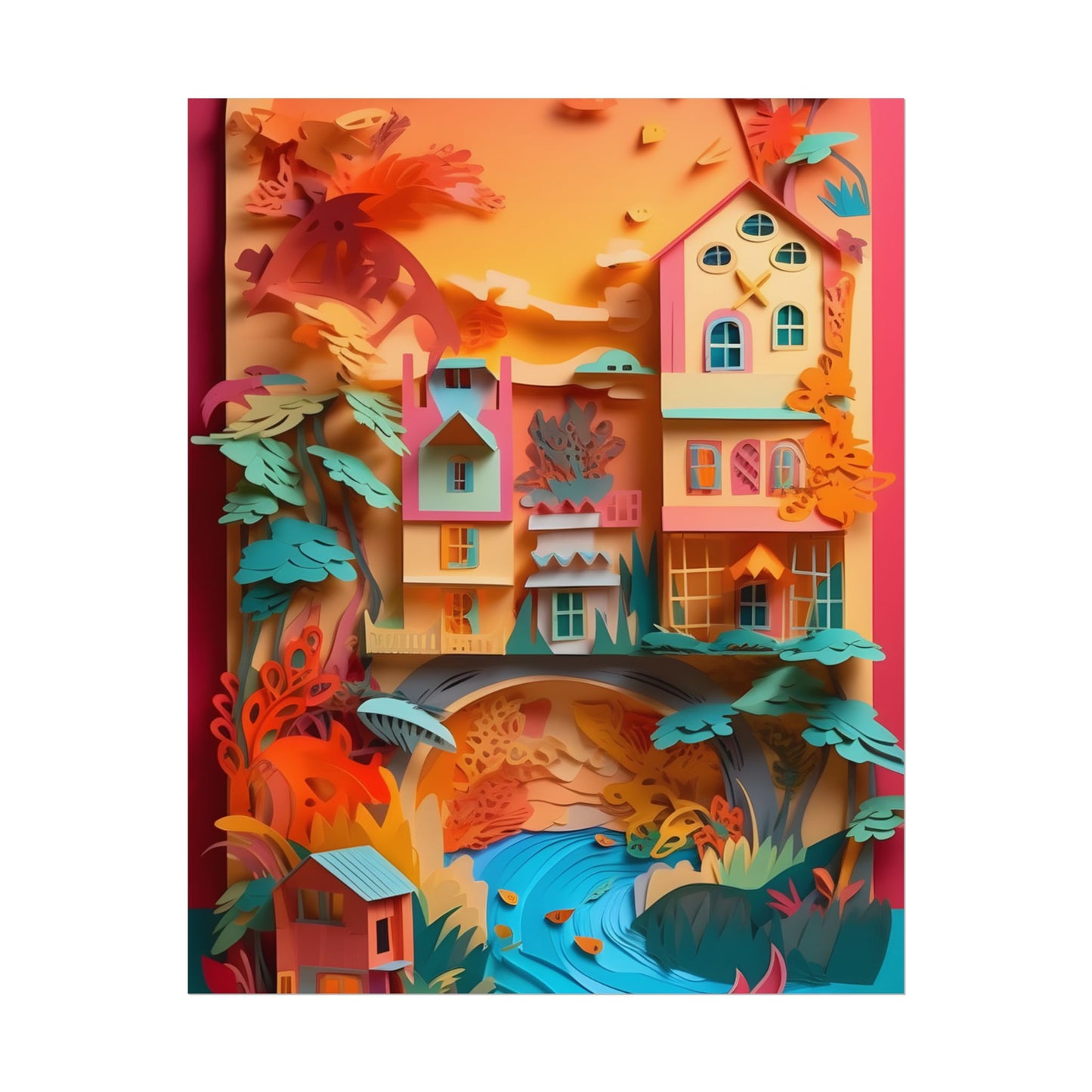 Whimsical Paper Quilling Illusion: Realistic Photograph - Poster