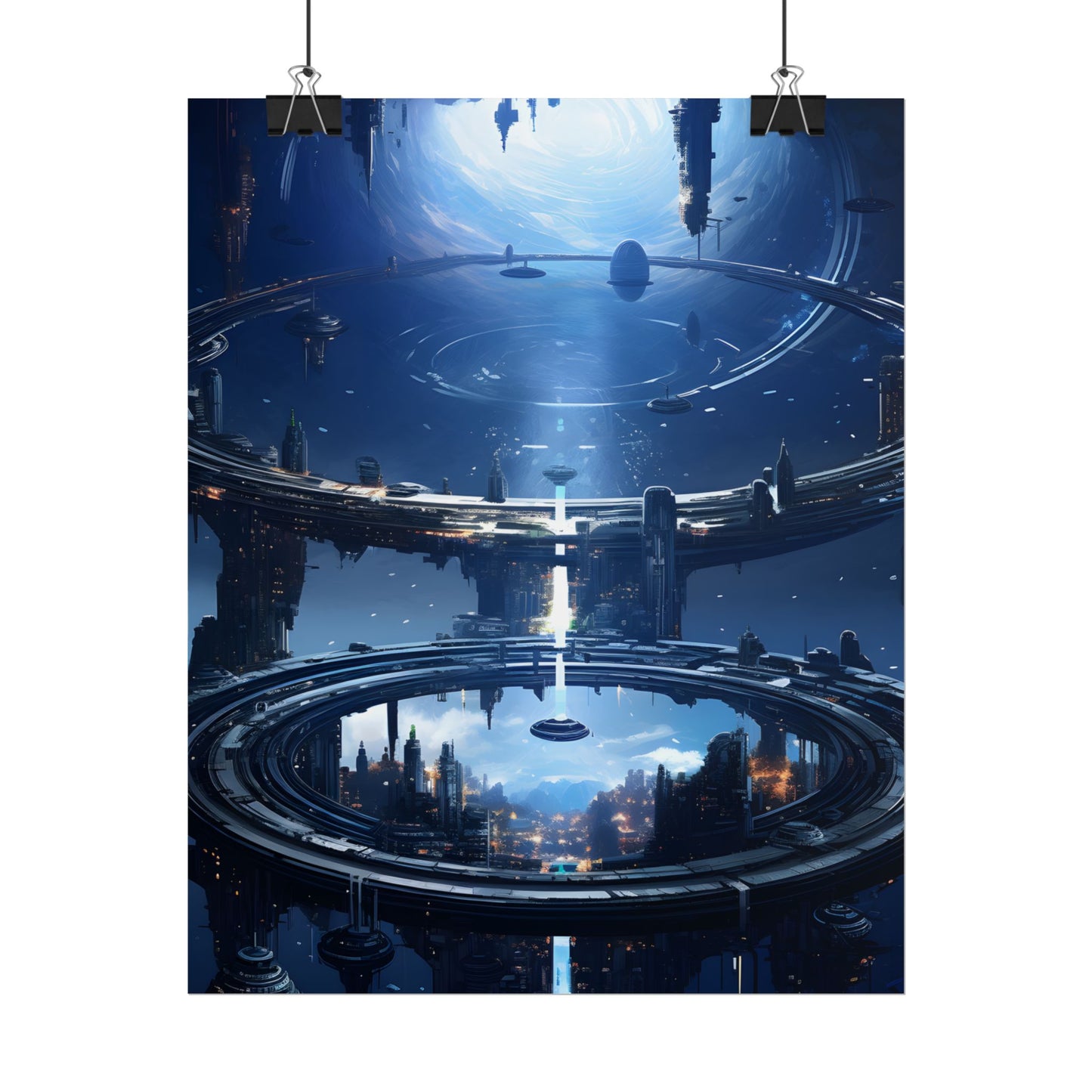 Aetherial Space Station: Massive, Futuristic Space Station in Orbit - Poster