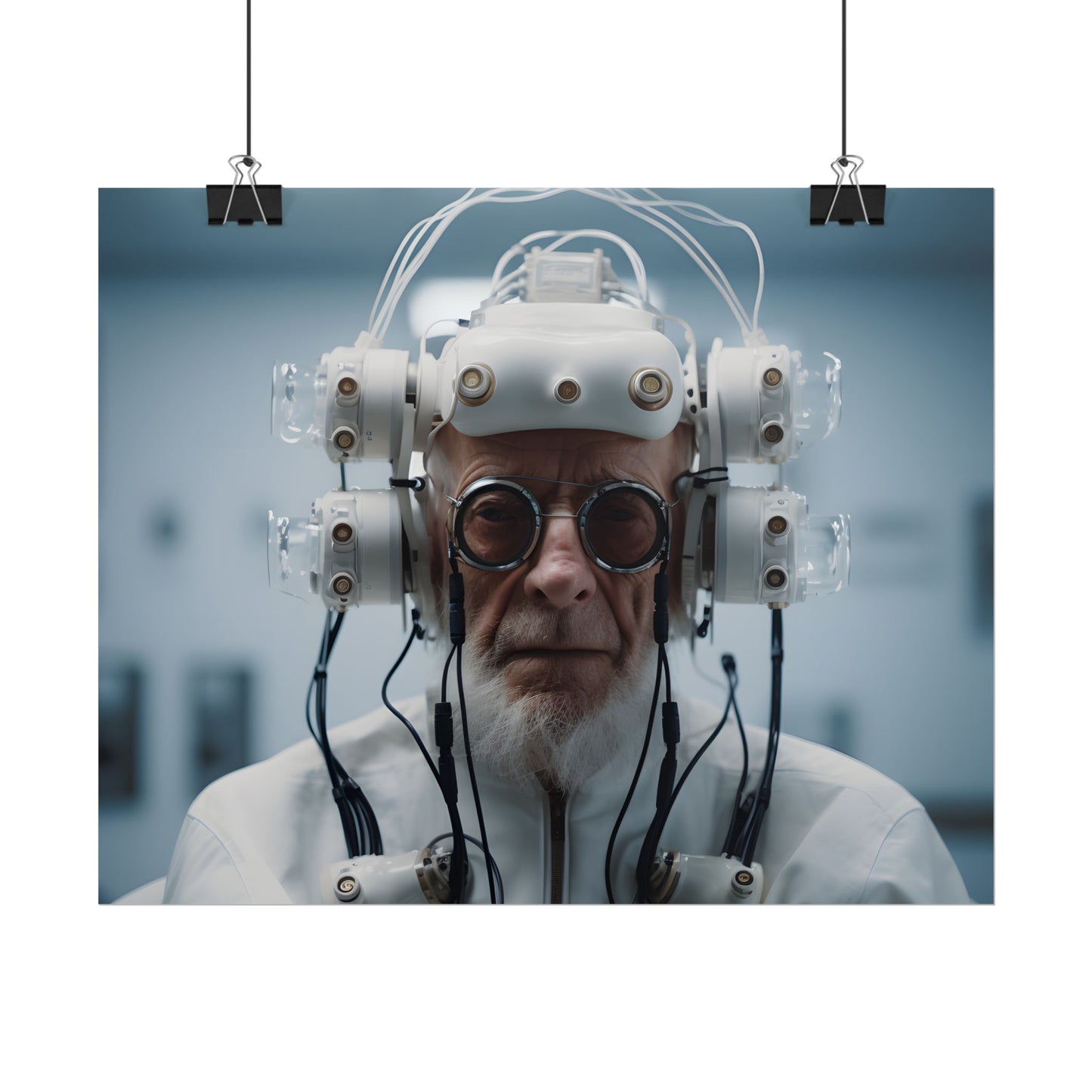 Futuristic Wisdom: A Senior's Tech Connection - Poster