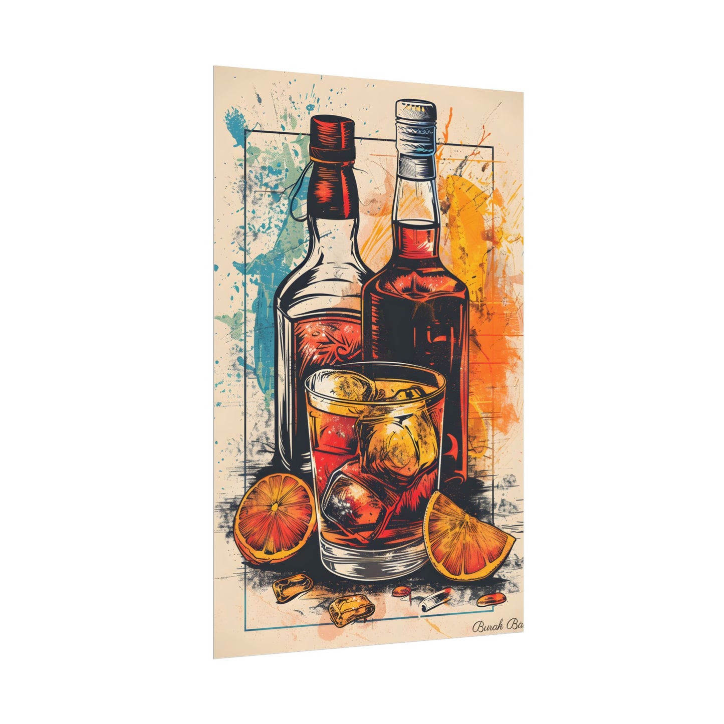 Vintage Cocktail Hour: Old-Fashioned Glass Art Poster - Poster