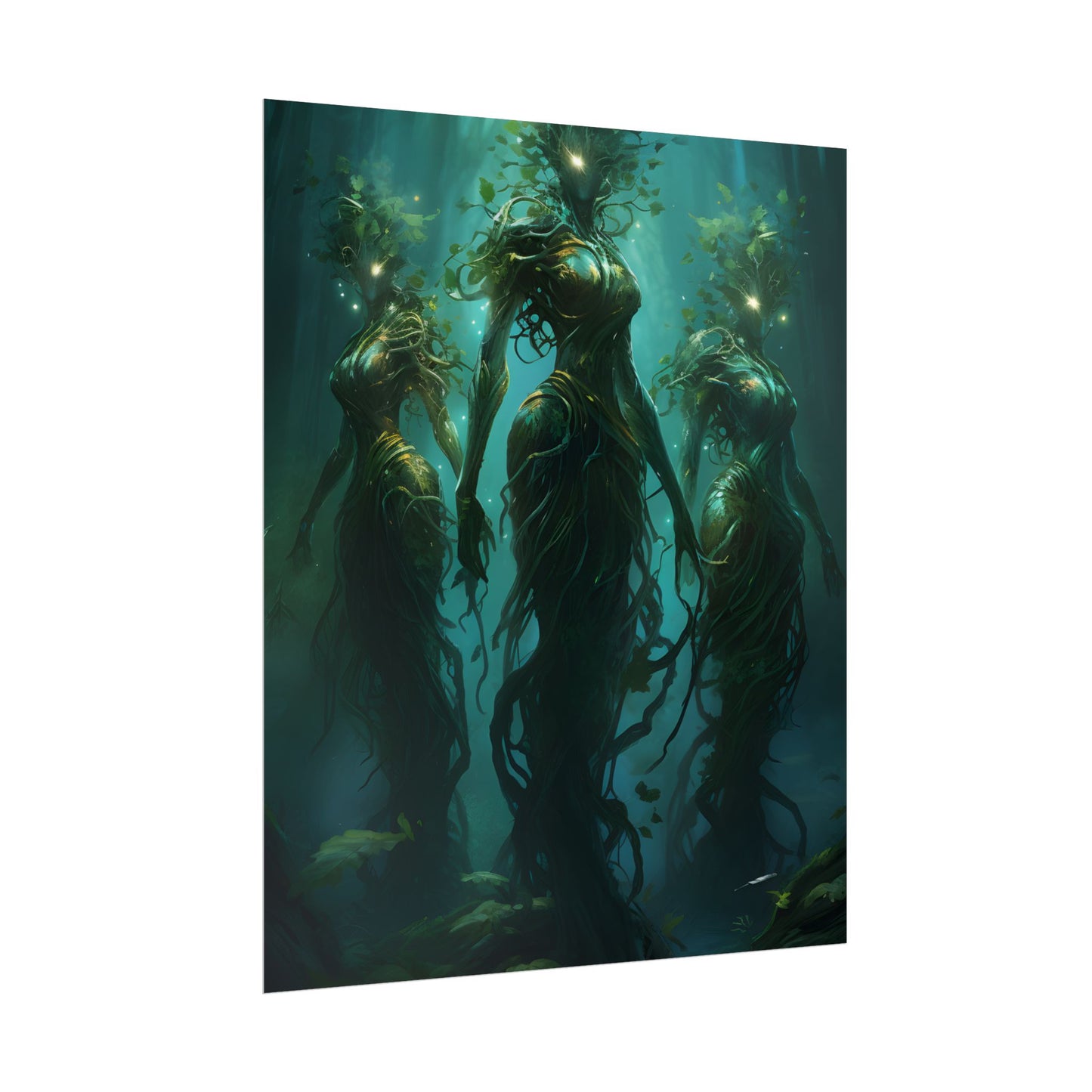 Mystical Forest Ancient Tree: Serene Nature Art - Poster