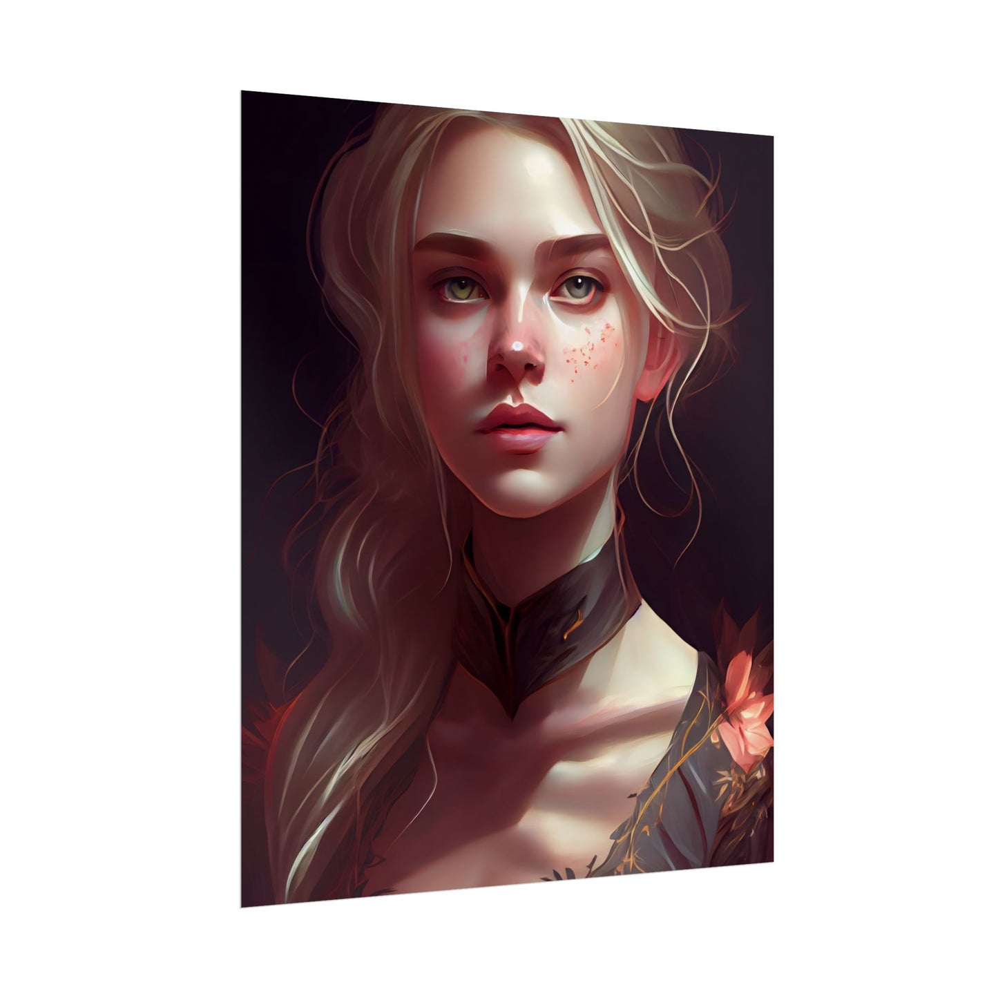 Astonishing Blonde Portrait: Artistic Beauty in Darkness - Poster
