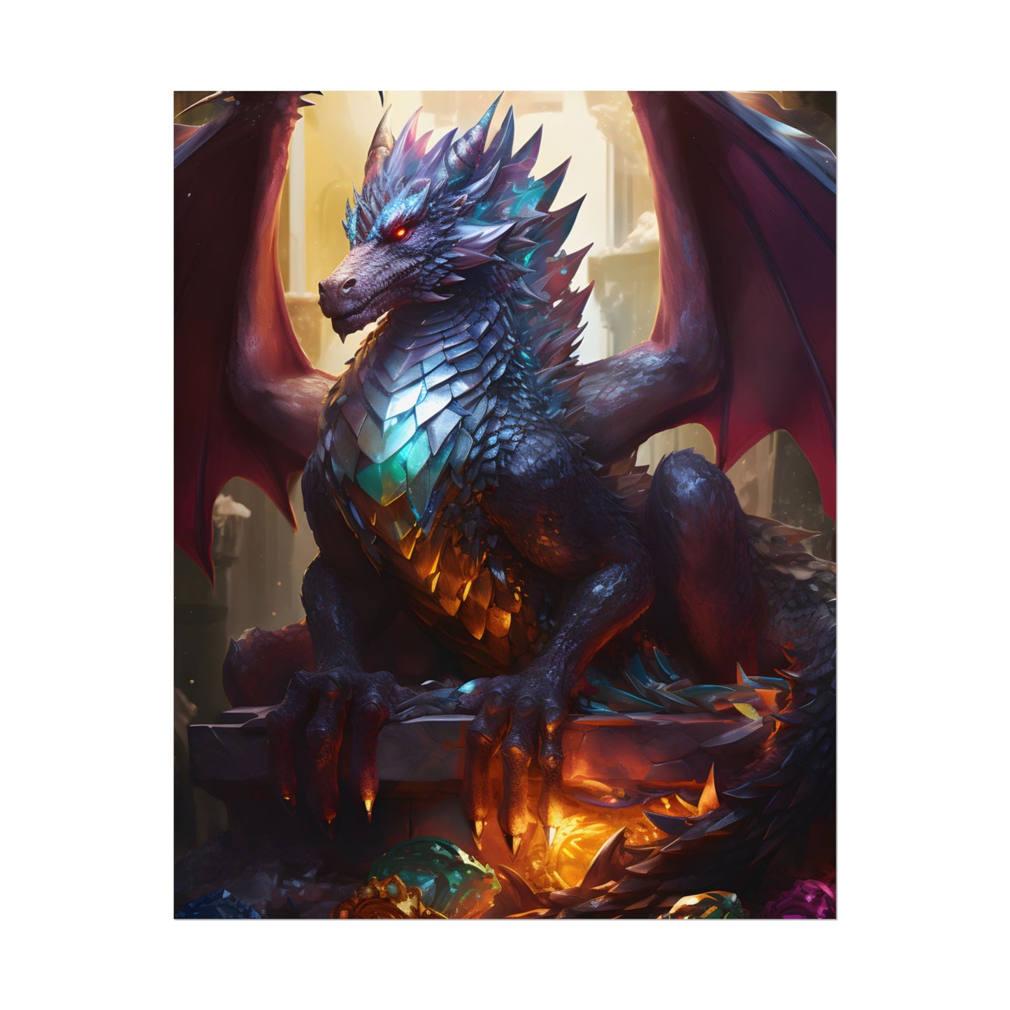 Ancient Dragon's Majestic Lair: Fantasy Guardians of Old - Poster