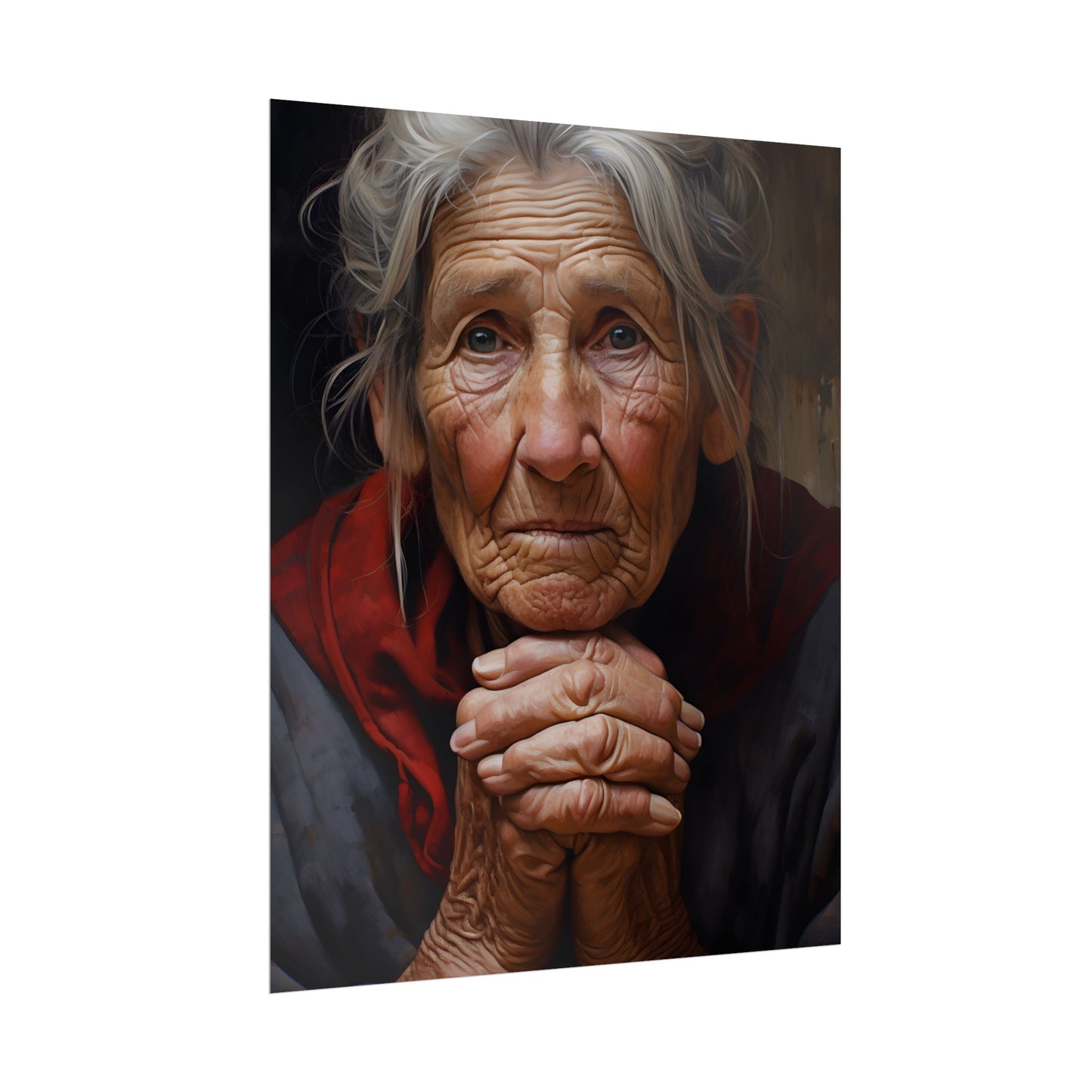 Wisdom in Age: Elderly Portrait Art - Poster