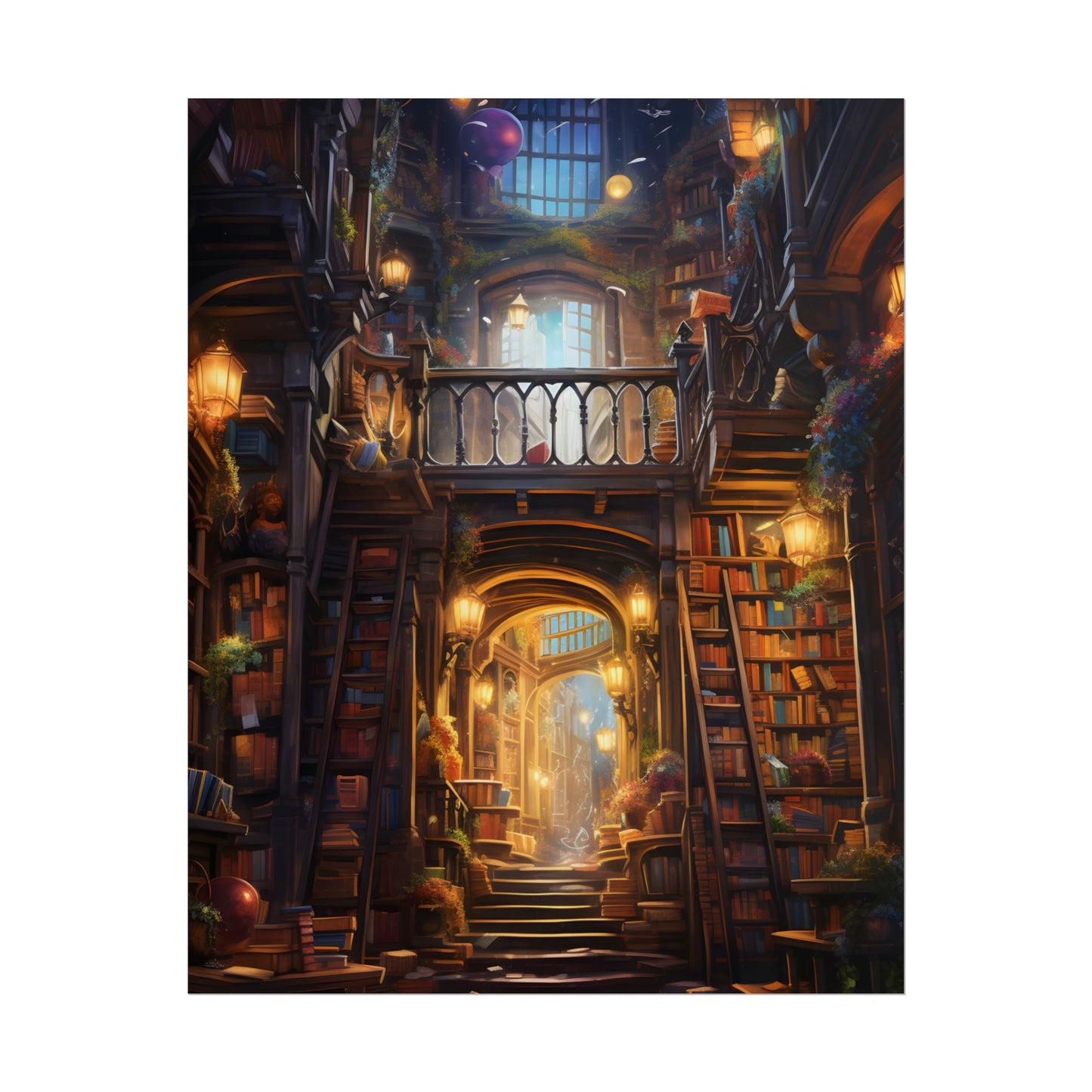 Cozy Magical Bookshop: Enchanting Artwork - Poster