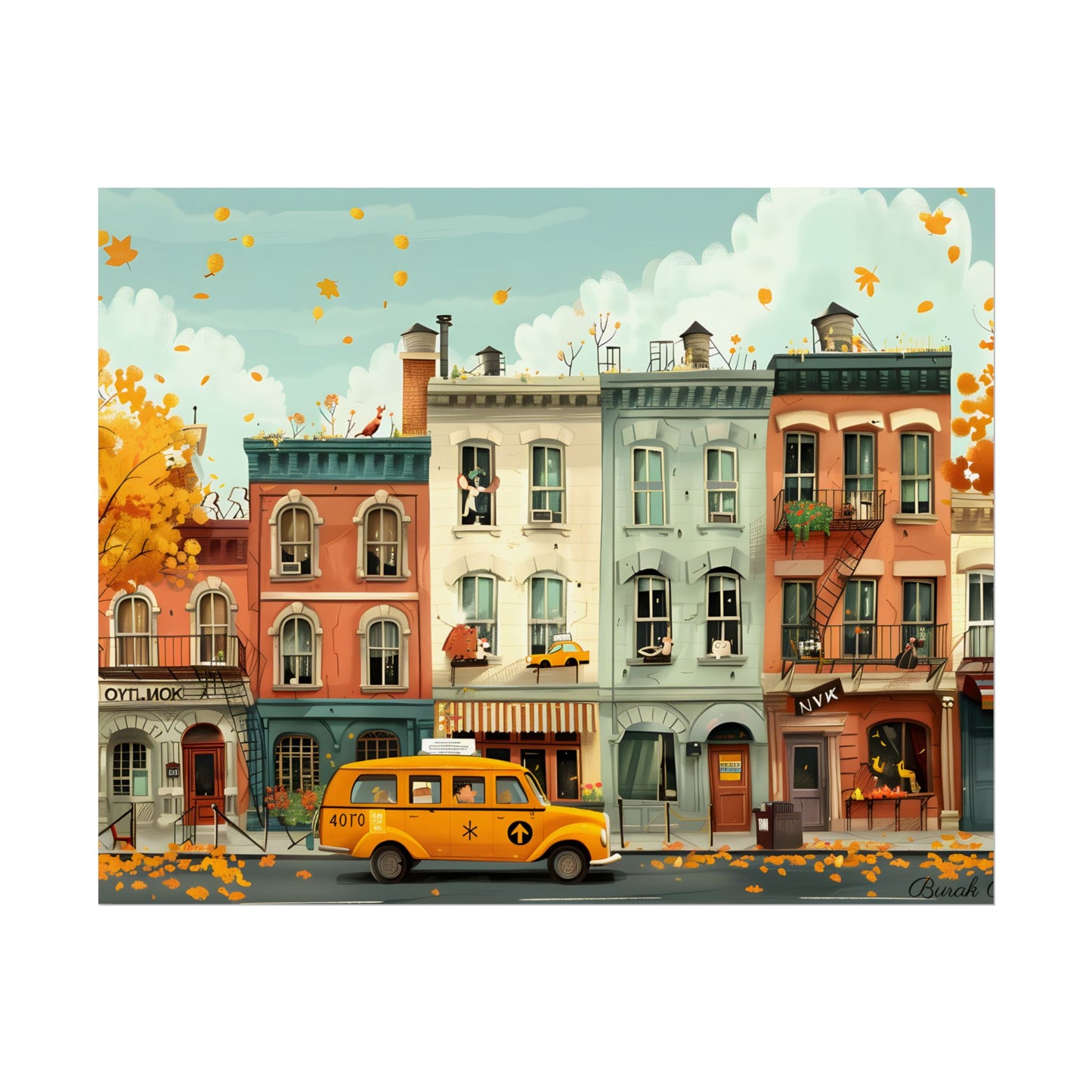 Whimsical Yellow Dream: A Captivating Illustration - Poster