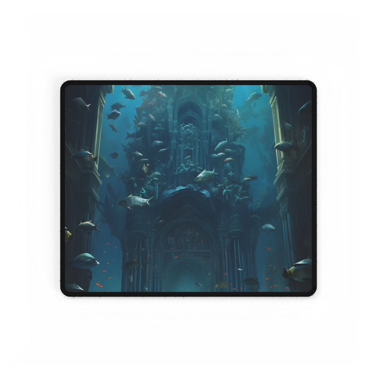Lost Underwater City: Ancient Civilization Sunken in Blue Waters - Desk Mat