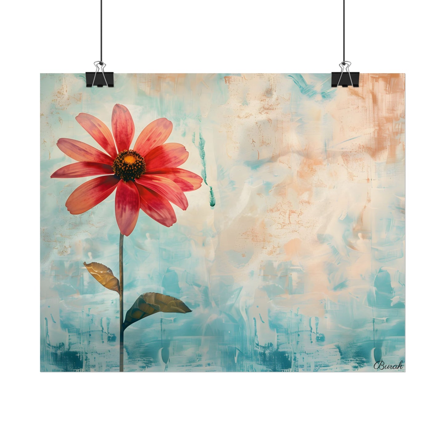 Blooming Growth: Whimsical Floral Art - Poster