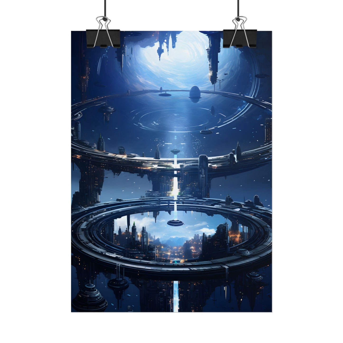 Aetherial Space Station: Massive, Futuristic Space Station in Orbit - Poster