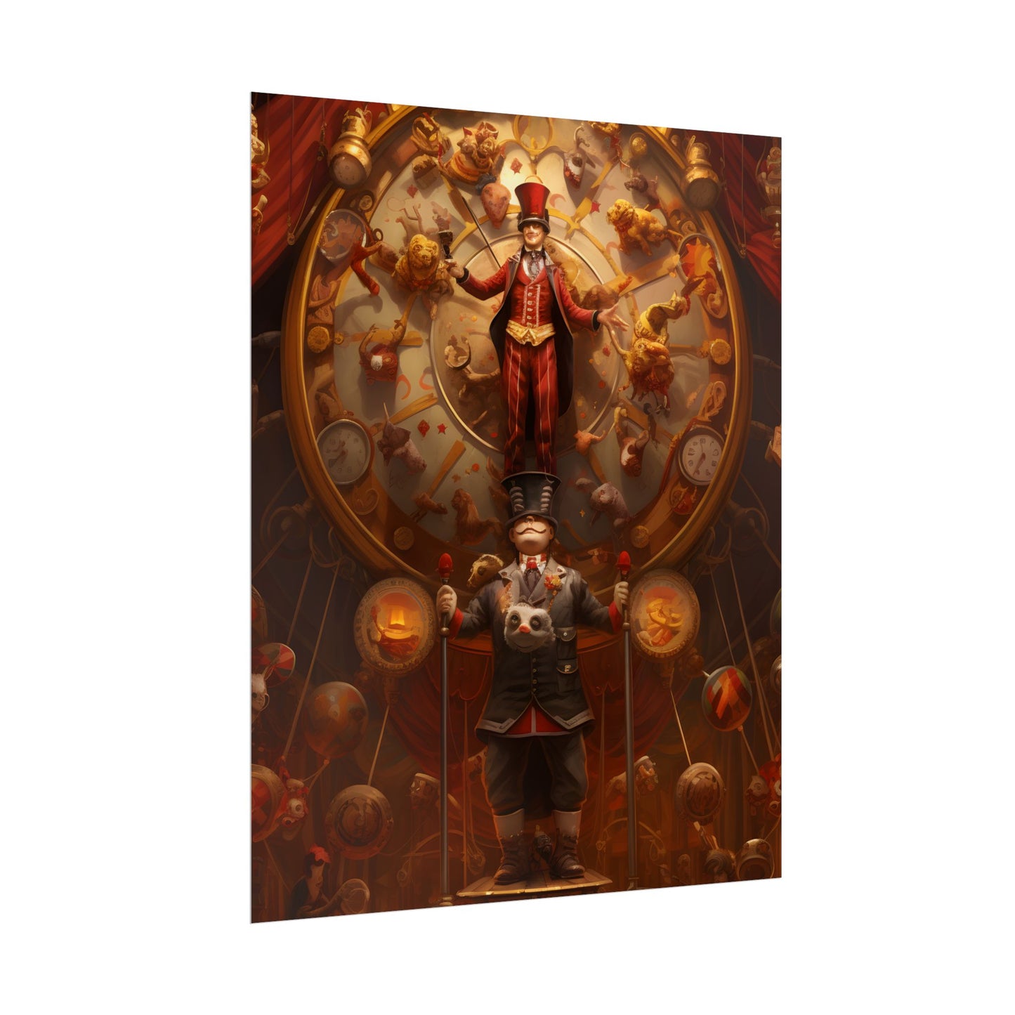 Whimsical Clockwork Circus: Magical Mechanical Art - Poster