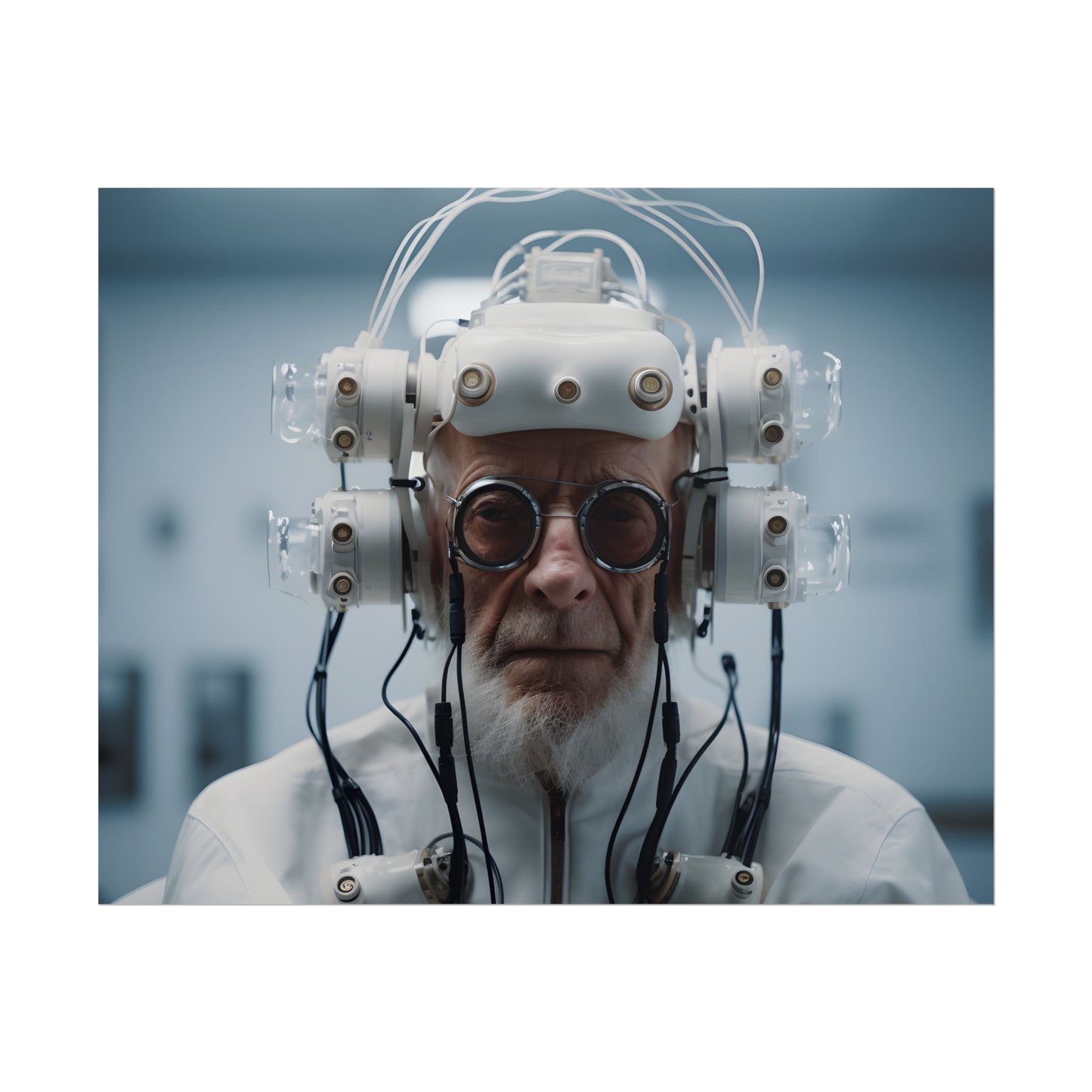 Futuristic Wisdom: A Senior's Tech Connection - Poster