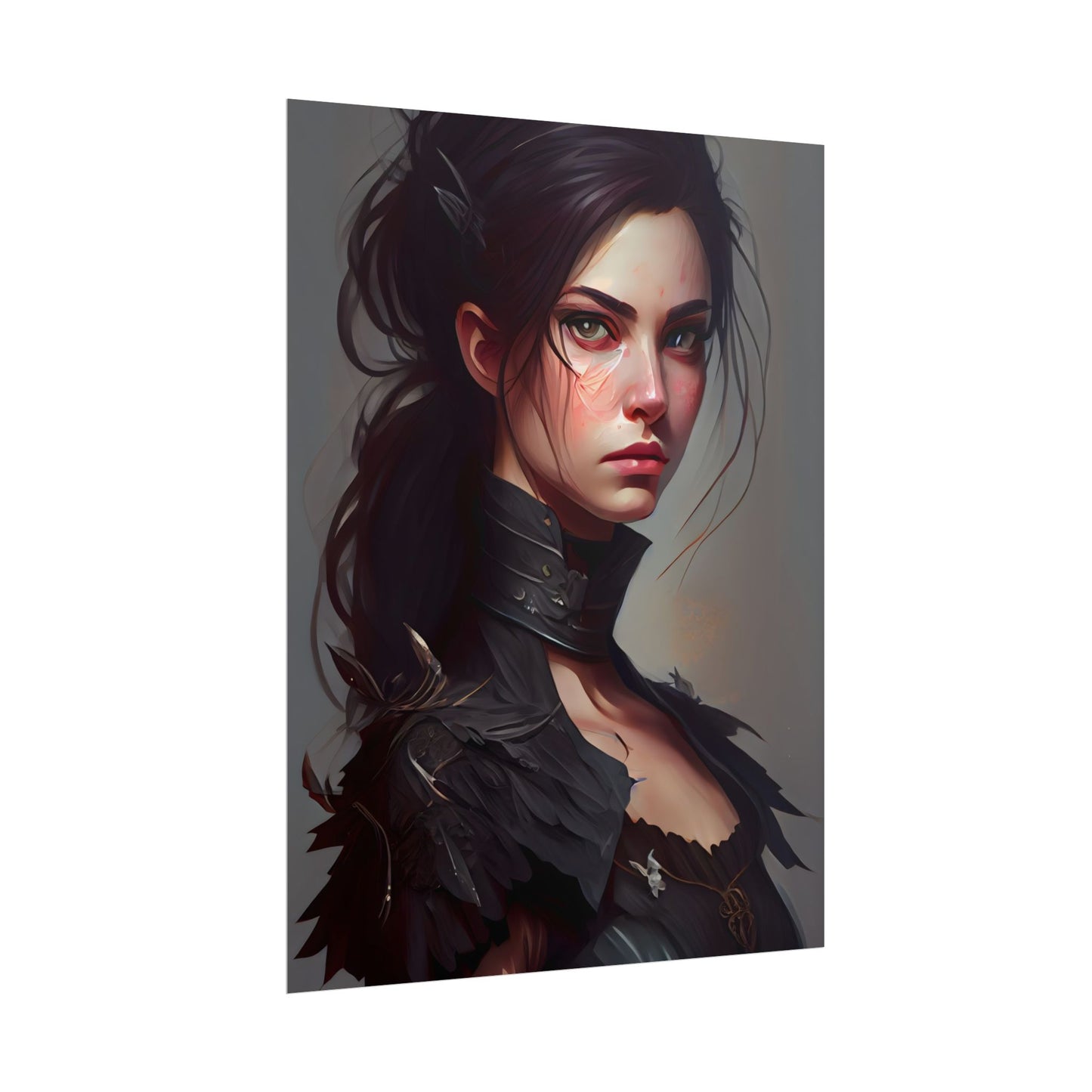 Artistic Female Portrait: Elegant Dress Digital Artwork - Poster