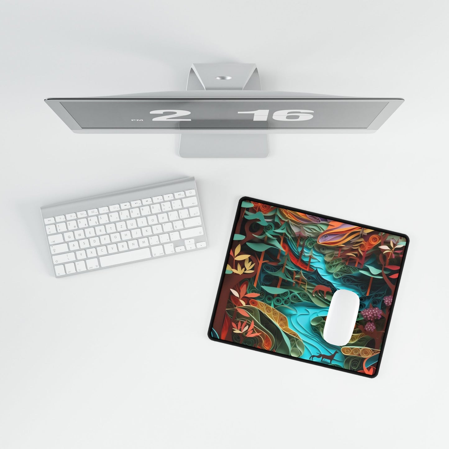 Eye-Catching Paper Quilling Canyon Landscape: Desert Dreams Artwork - Desk Mat