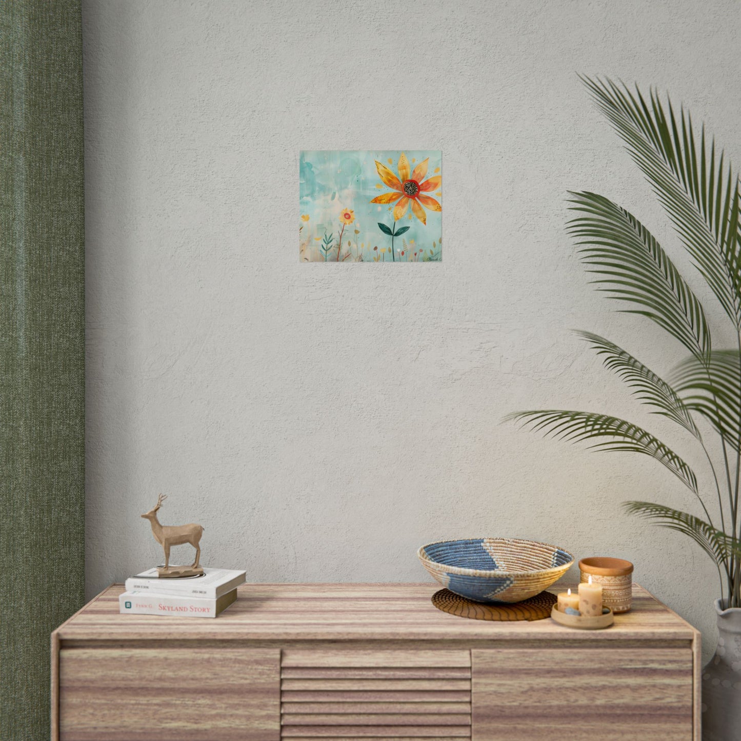Blooming Growth: Whimsical Flower with Mindset Message Art - Poster
