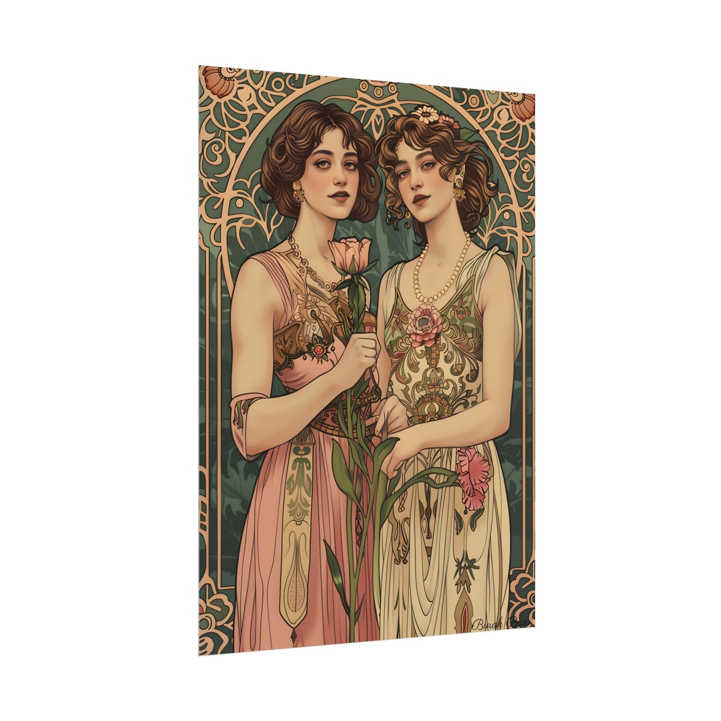Women in Harmony: Primrose Bloom Artwork - Poster