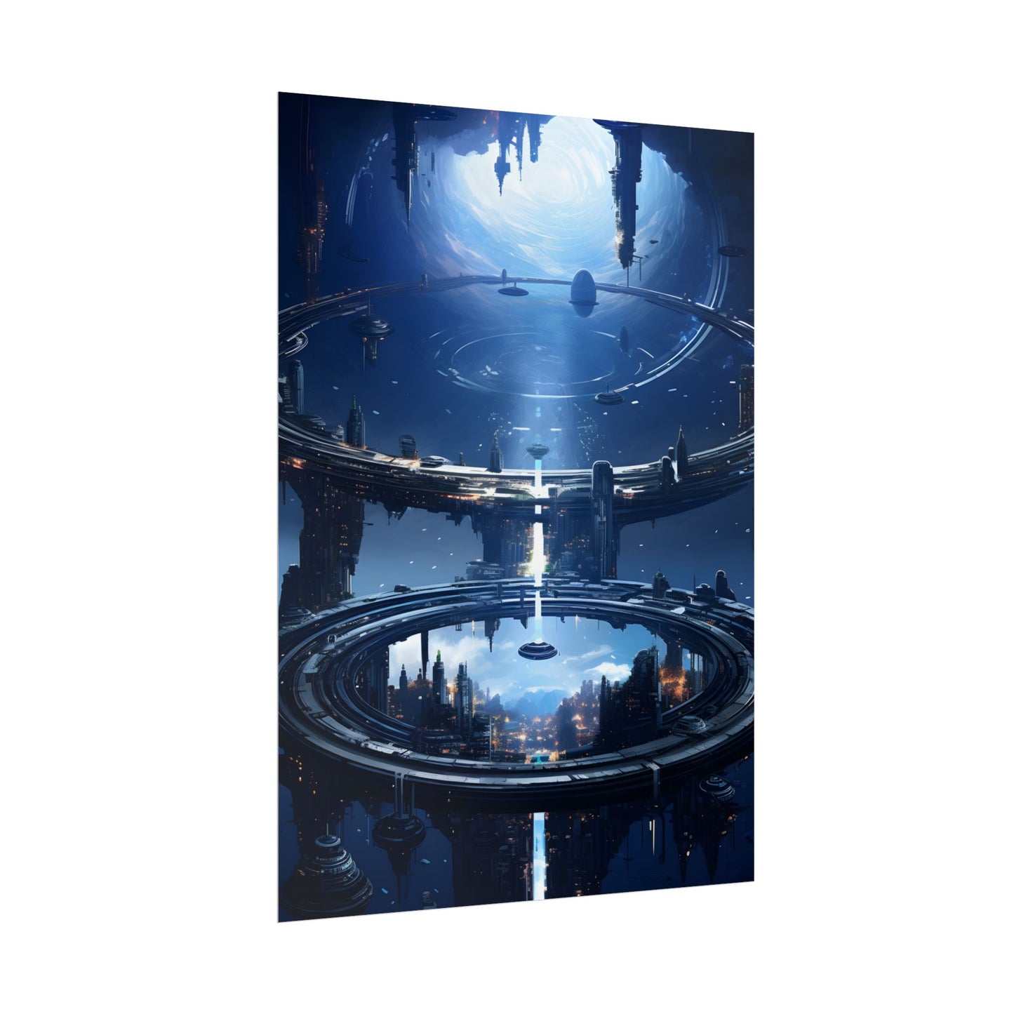 Aetherial Space Station: Massive, Futuristic Space Station in Orbit - Poster