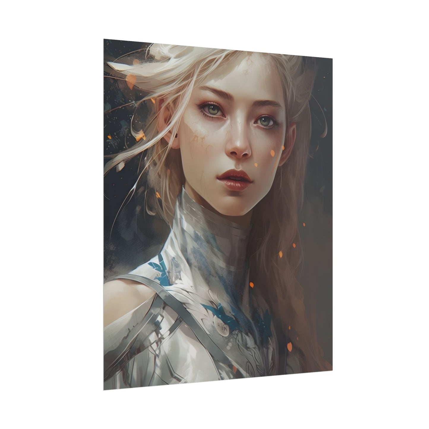 Astonishing Blonde Portrait: Capturing Intensity in Art - Poster