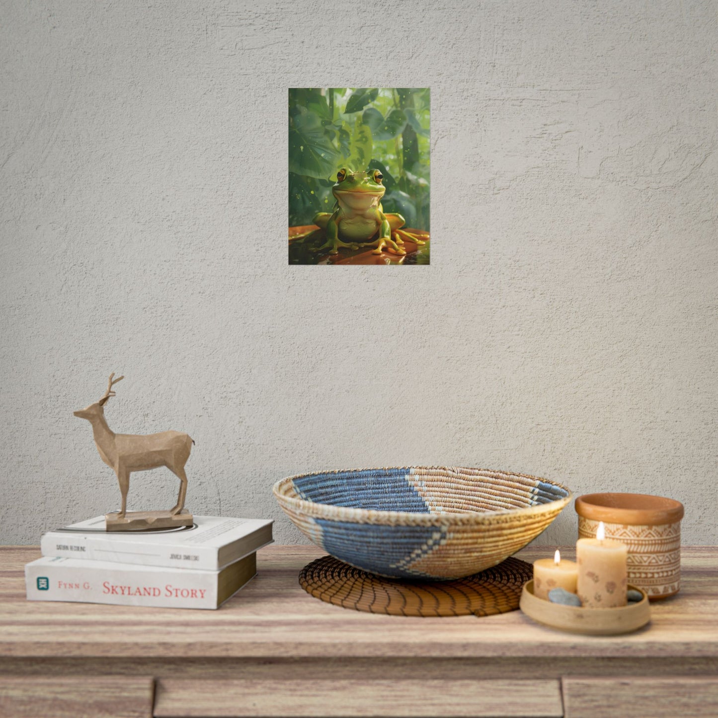 Whimsical Frog Oasis: A Peaceful Lily Pad Scene - Poster