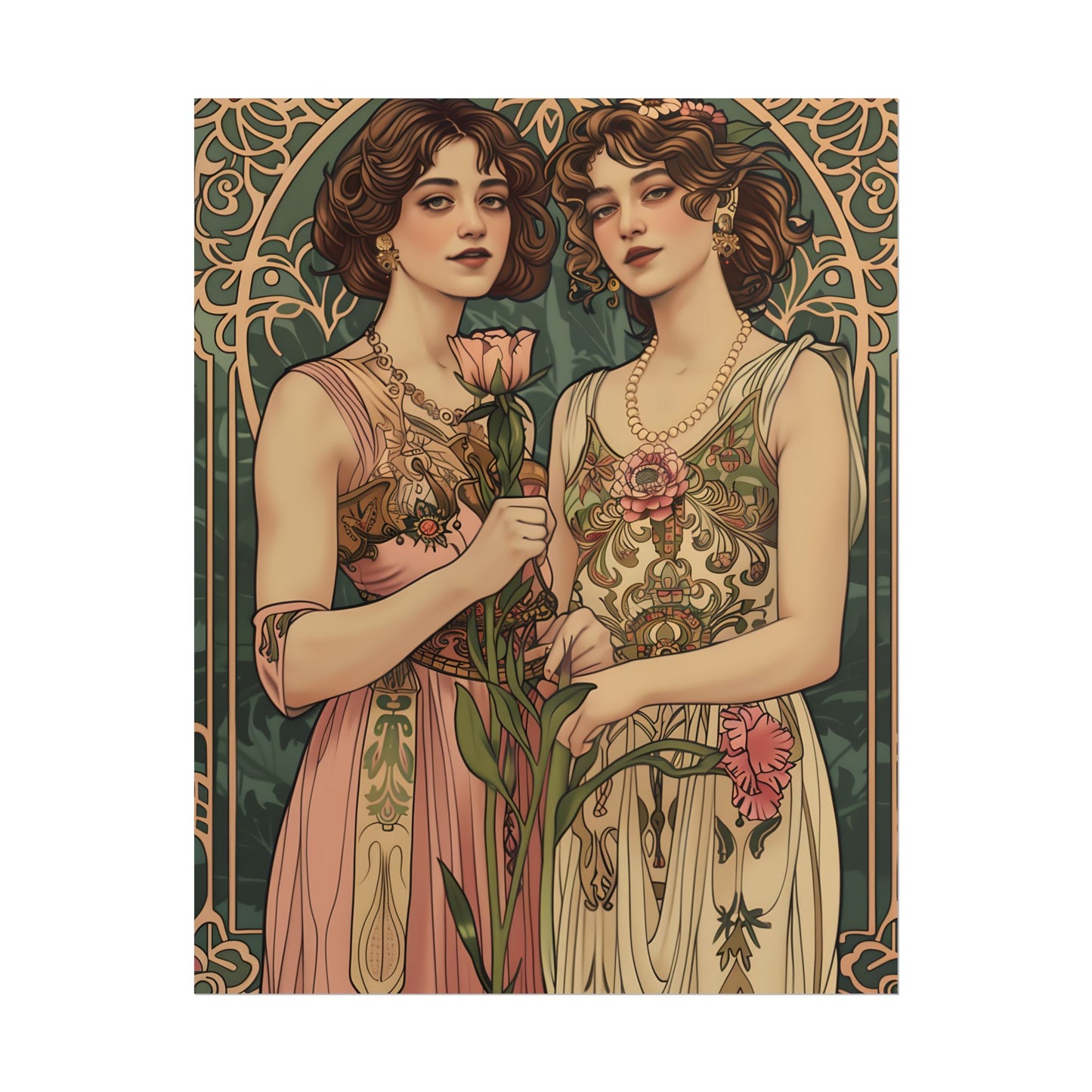 Women in Harmony: Primrose Bloom Artwork - Poster
