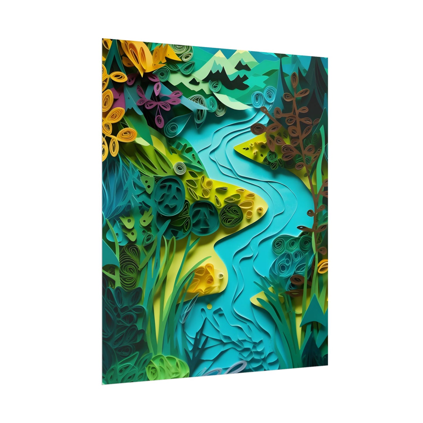 Vibrant American Landscapes: A Quilling Artwork - Poster