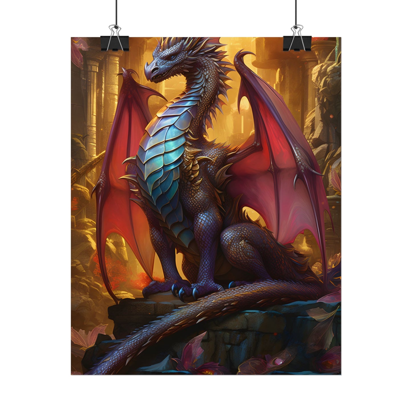 Ancient Dragon Guardian: Fantasy Artwork - Dragon Art - Poster