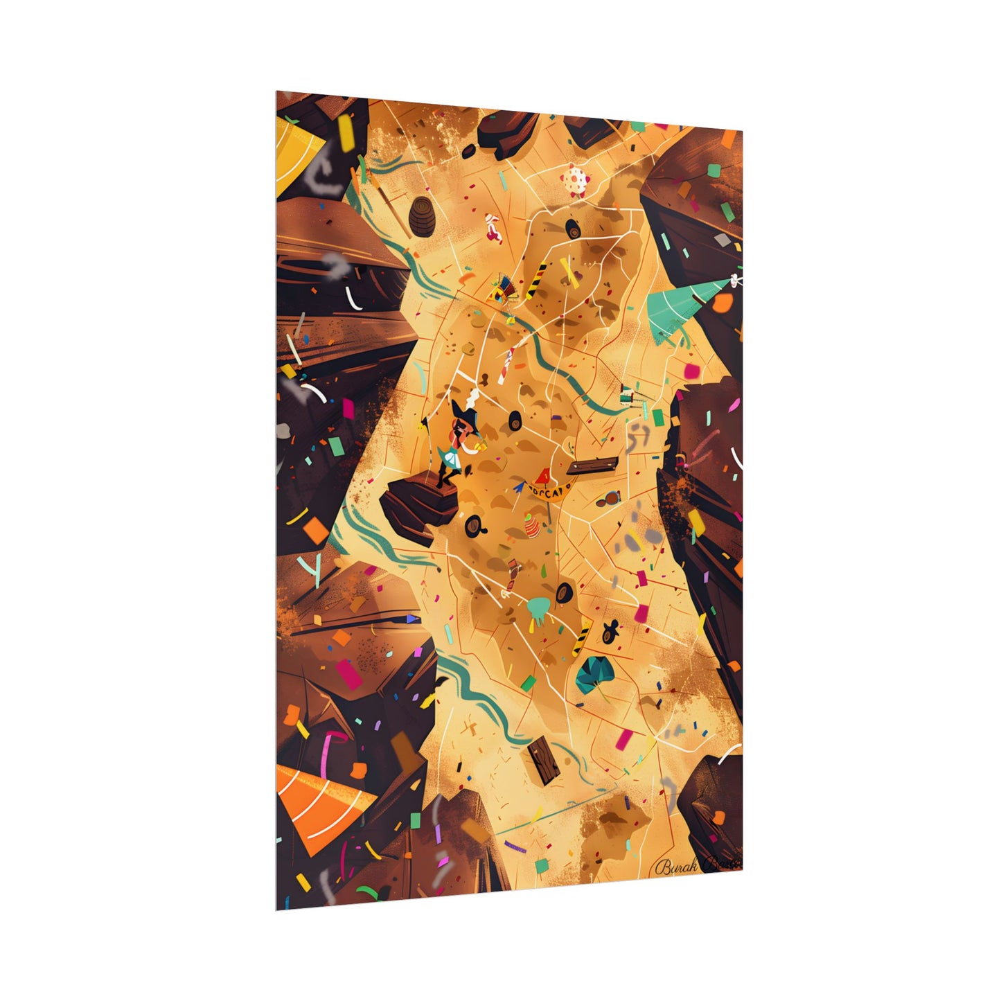 Whimsical Illustration: Classic Facial Features - Poster