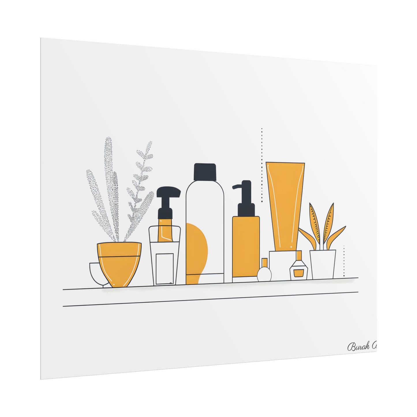 Minimalist Product Design: Bold Gray Illustration Artwork - Poster