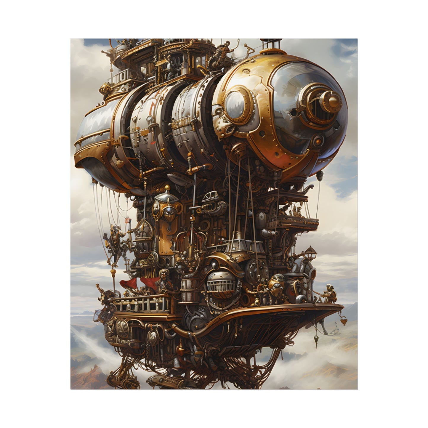 Steampunk Sky-Liner Thrill: A Fierce Airship Race - Poster