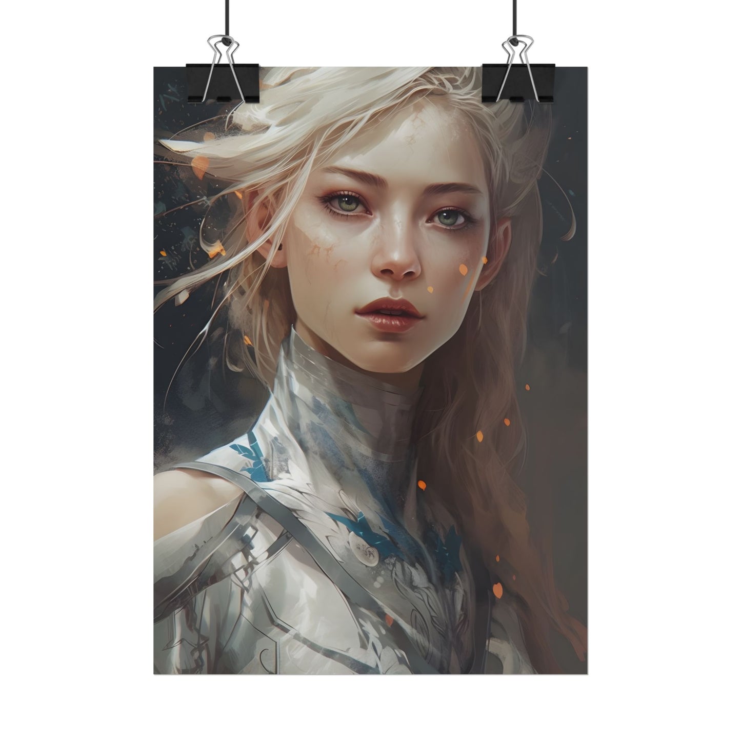 Astonishing Blonde Portrait: Capturing Intensity in Art - Poster