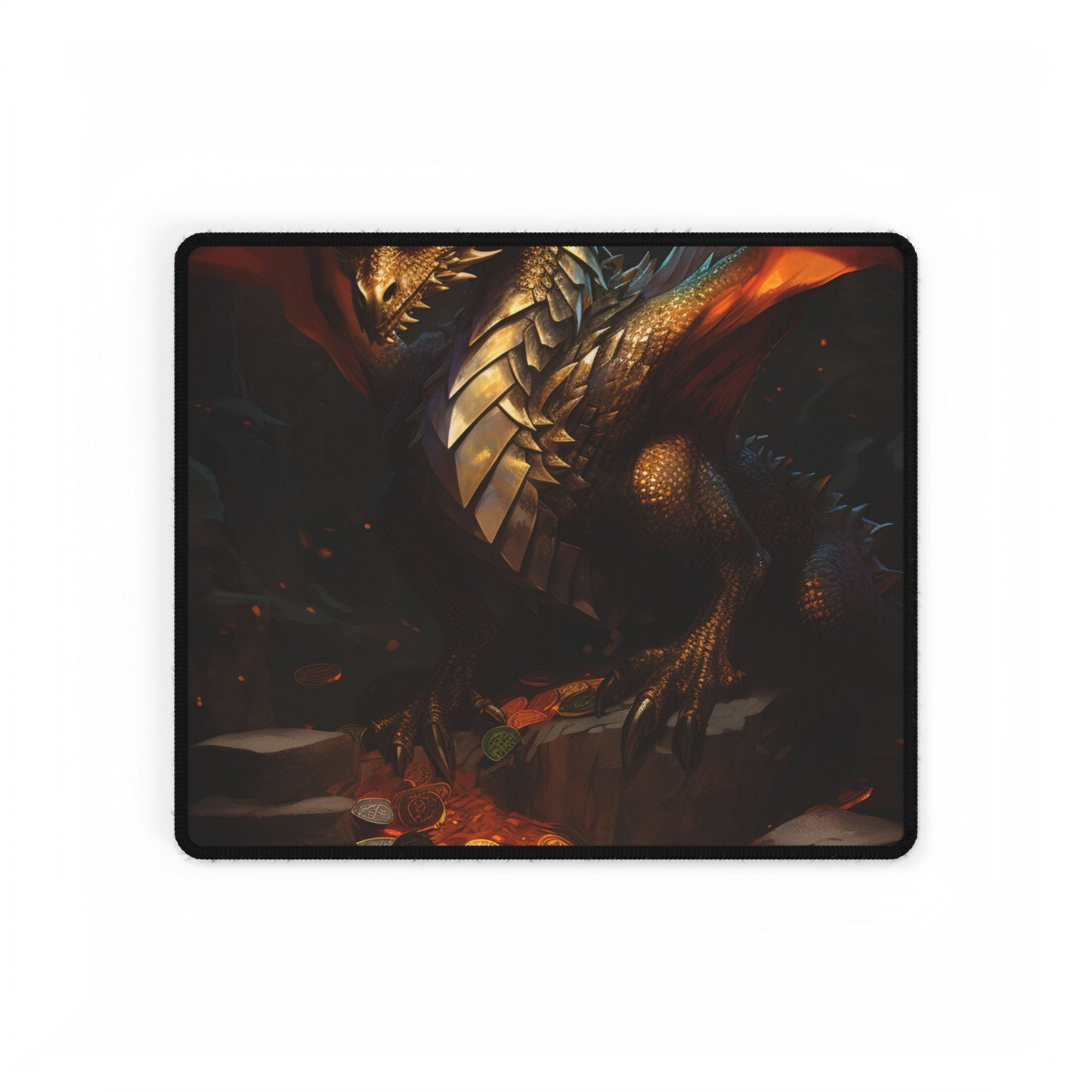 Ancient Fantasy Dragon Guard: Majestic Creature Art - Desk Mat