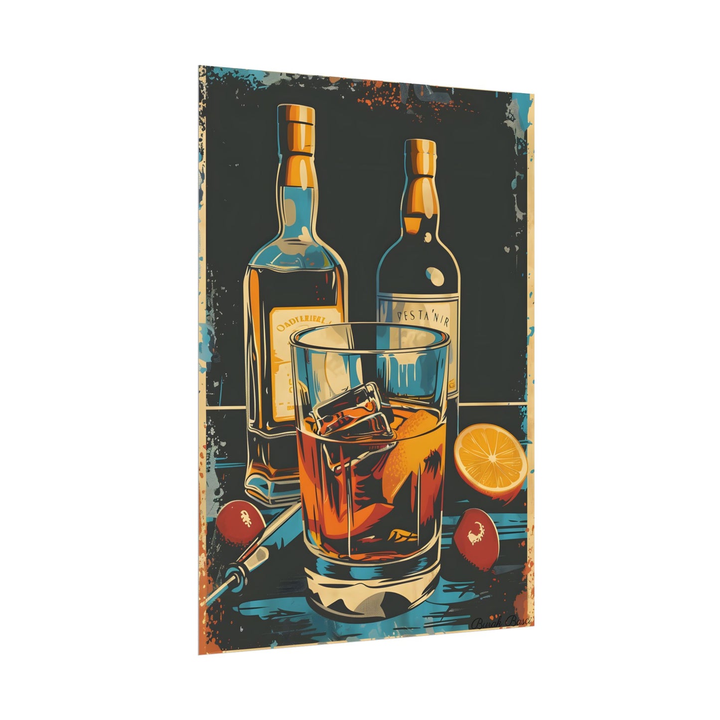 Vintage Cocktail Hour: Old-Fashioned Glass Artwork - Poster
