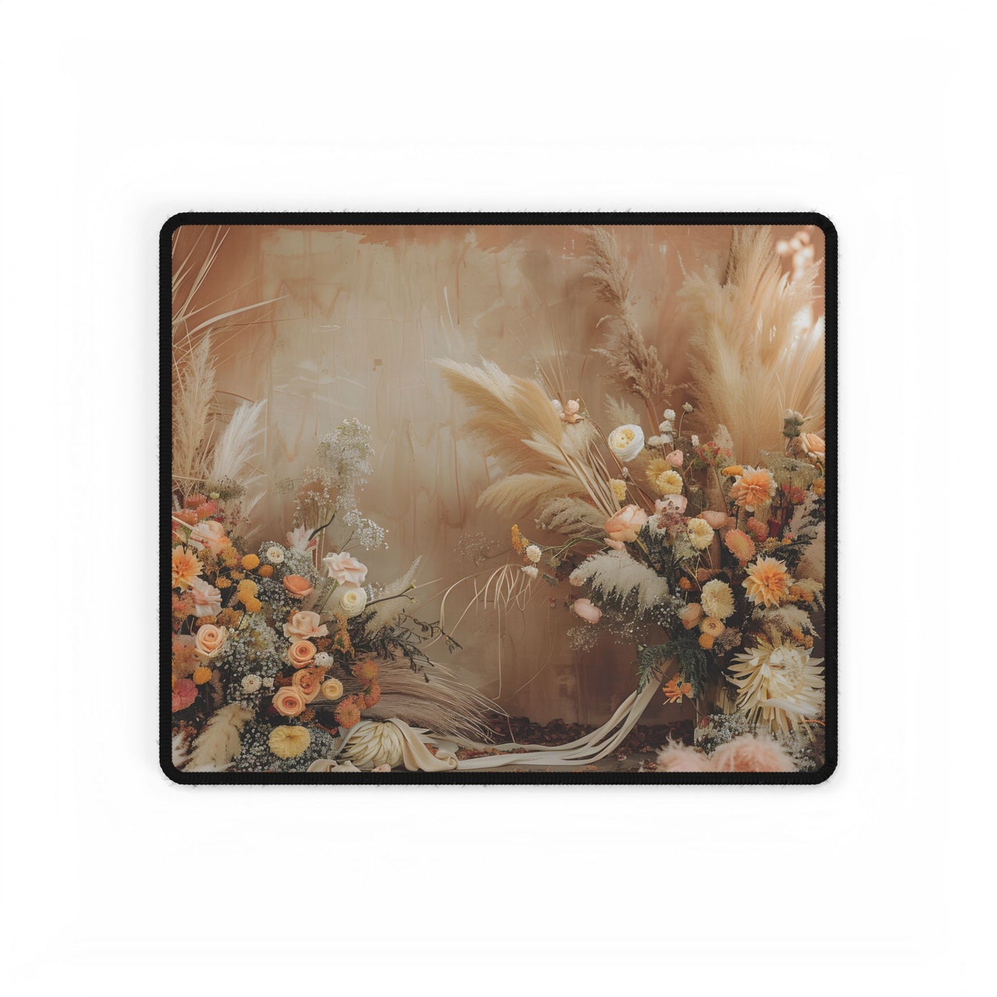 Whimsical Floral Pampas Find: Explore Calming Artwork - Desk Mat