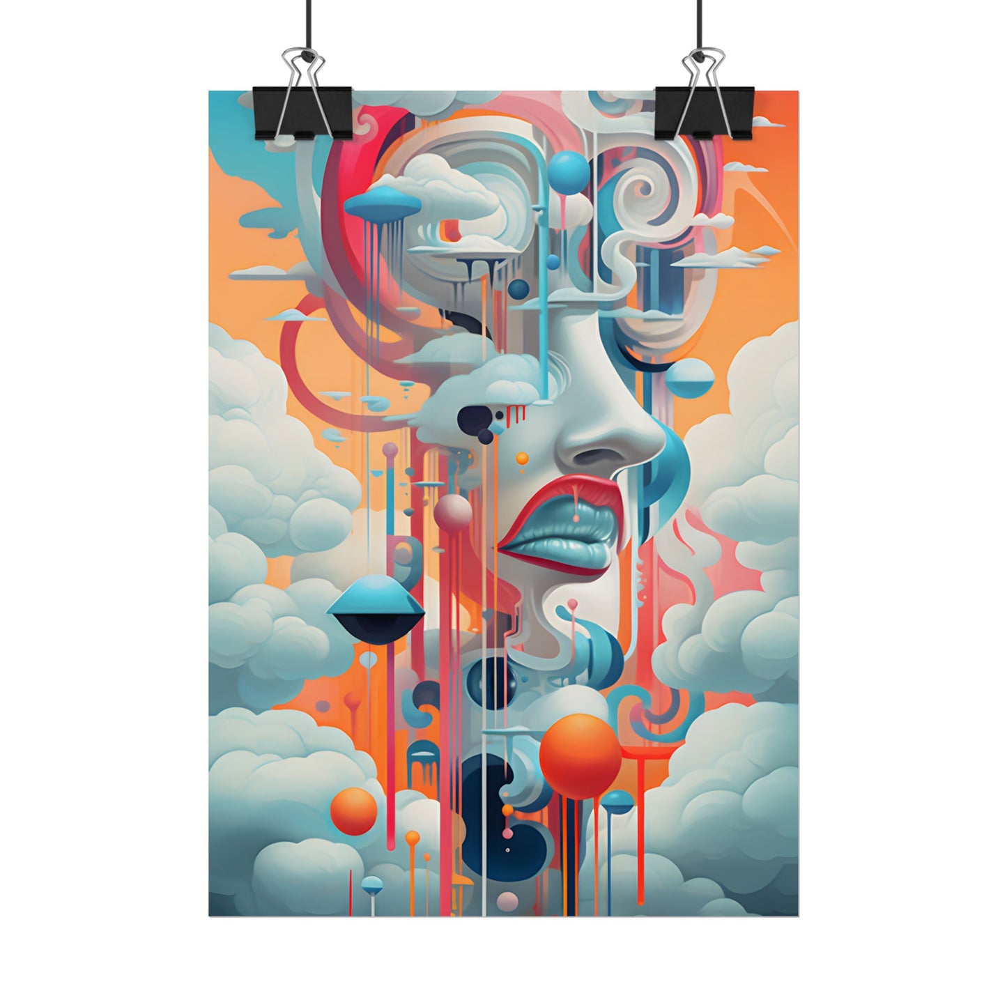 Abstract Digital Art: Dynamic Geometric Dreamspace - Poster